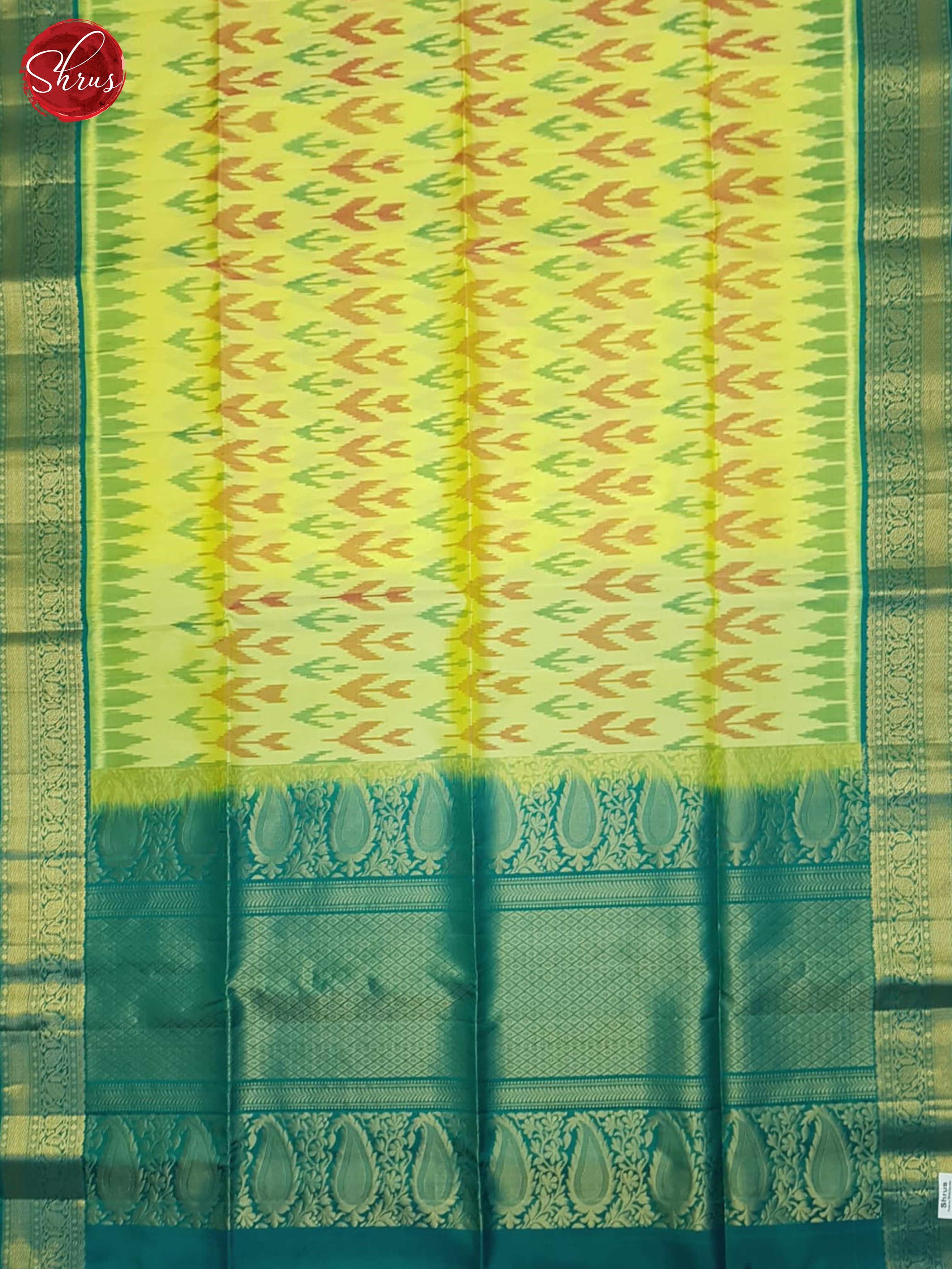 Yellow & Green - Soft Silk Saree - Shop on ShrusEternity.com