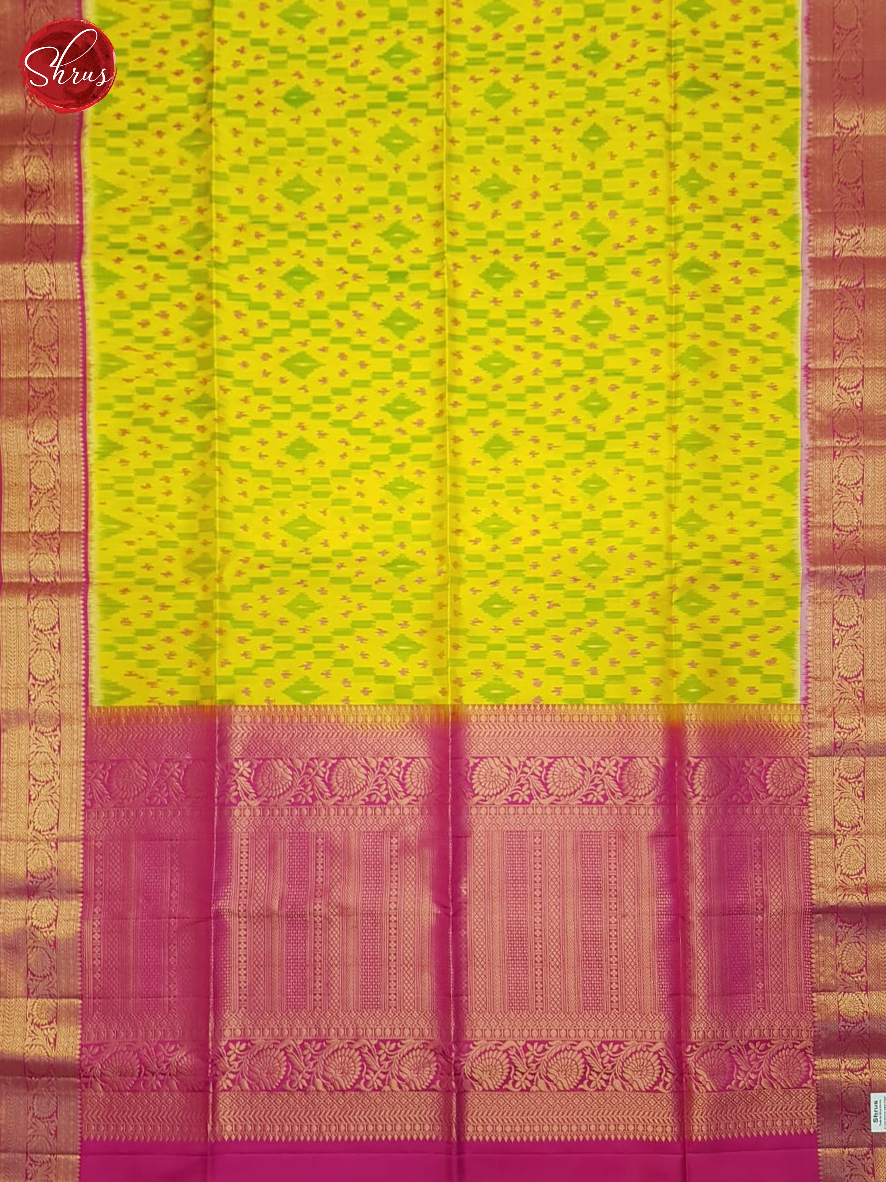 Yellow & Pink- Soft Silk Saree - Shop on ShrusEternity.com
