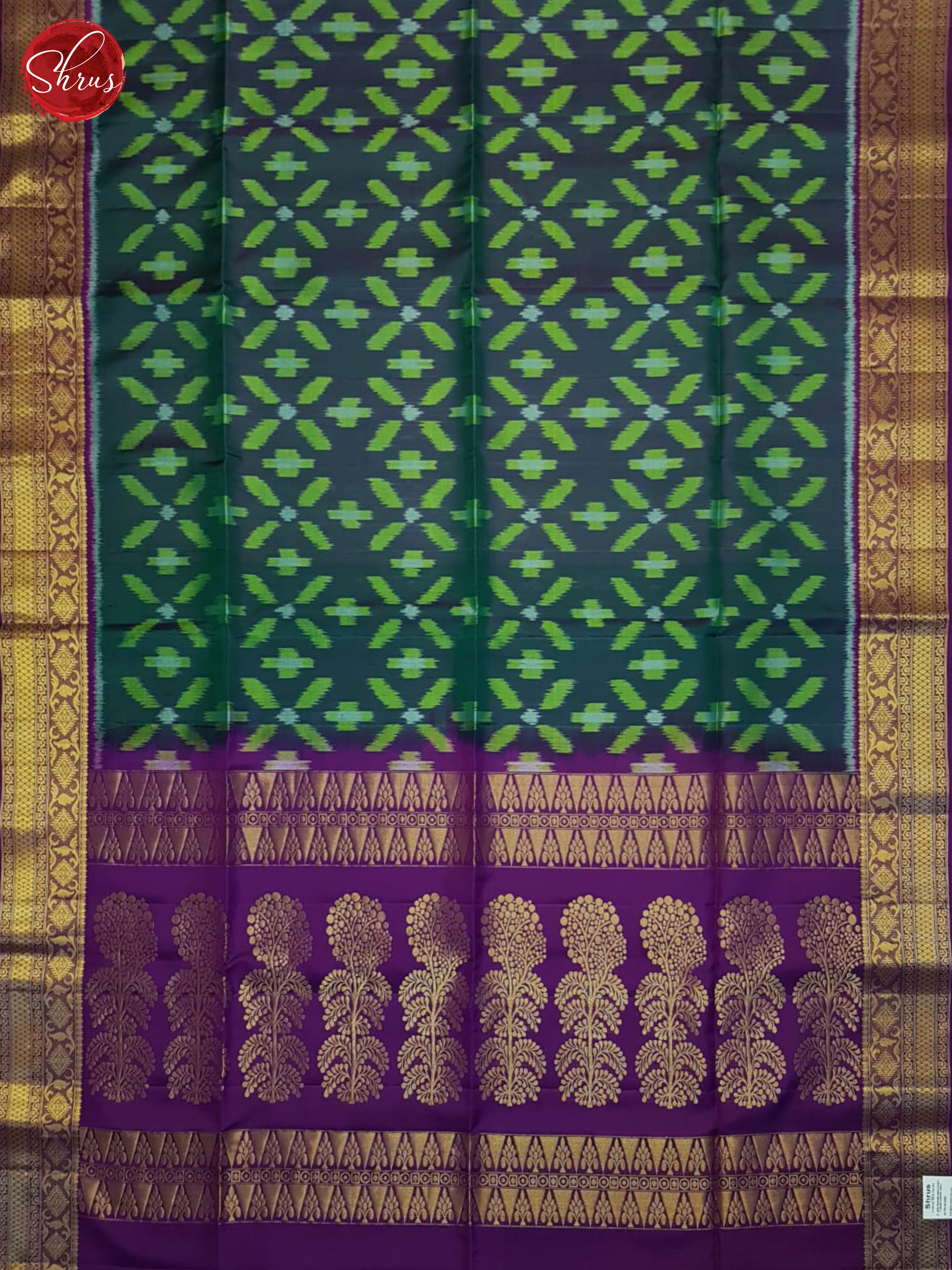Bluish Green & Purple - Soft Silk Saree - Shop on ShrusEternity.com