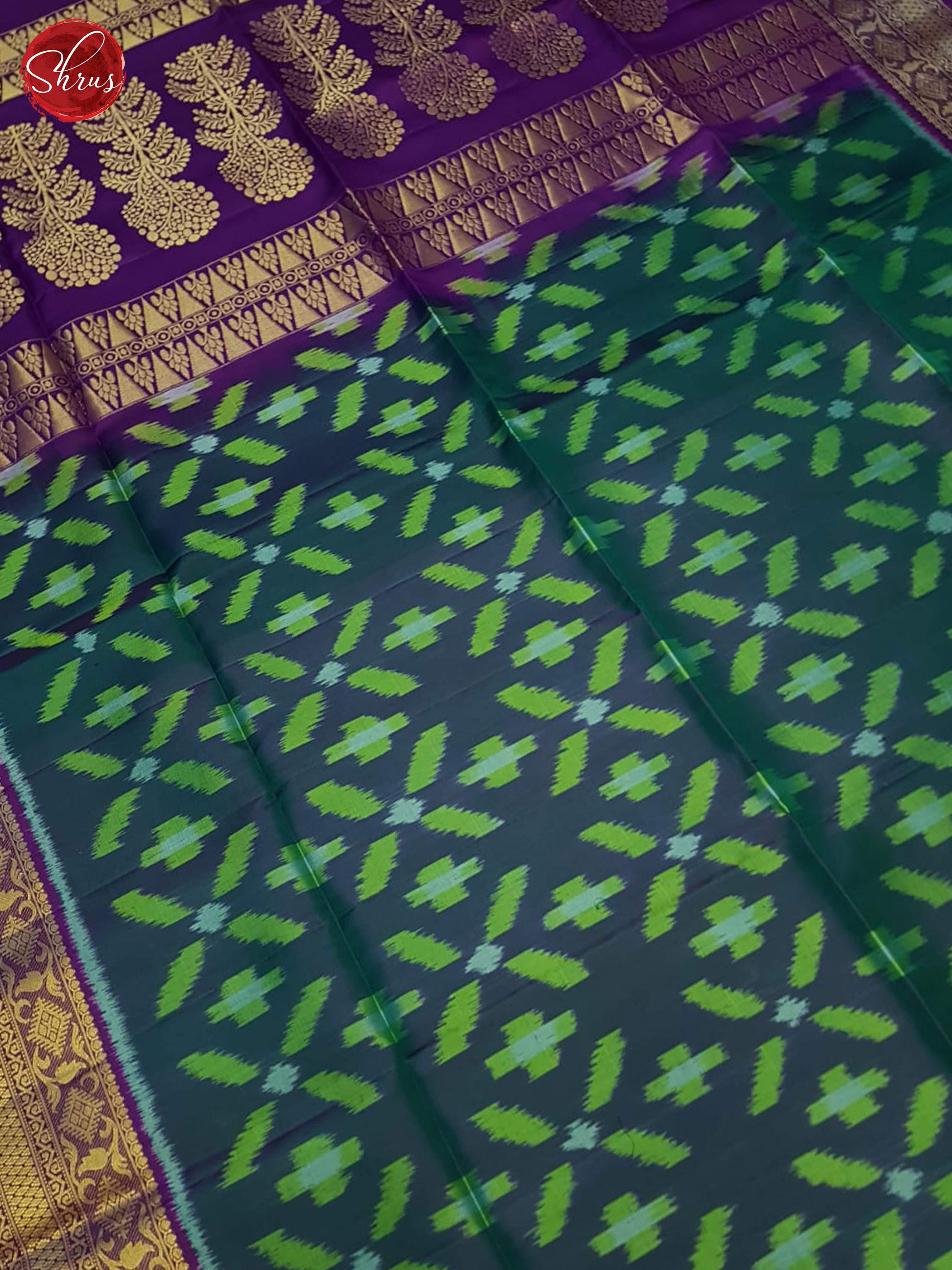 Bluish Green & Purple - Soft Silk Saree - Shop on ShrusEternity.com