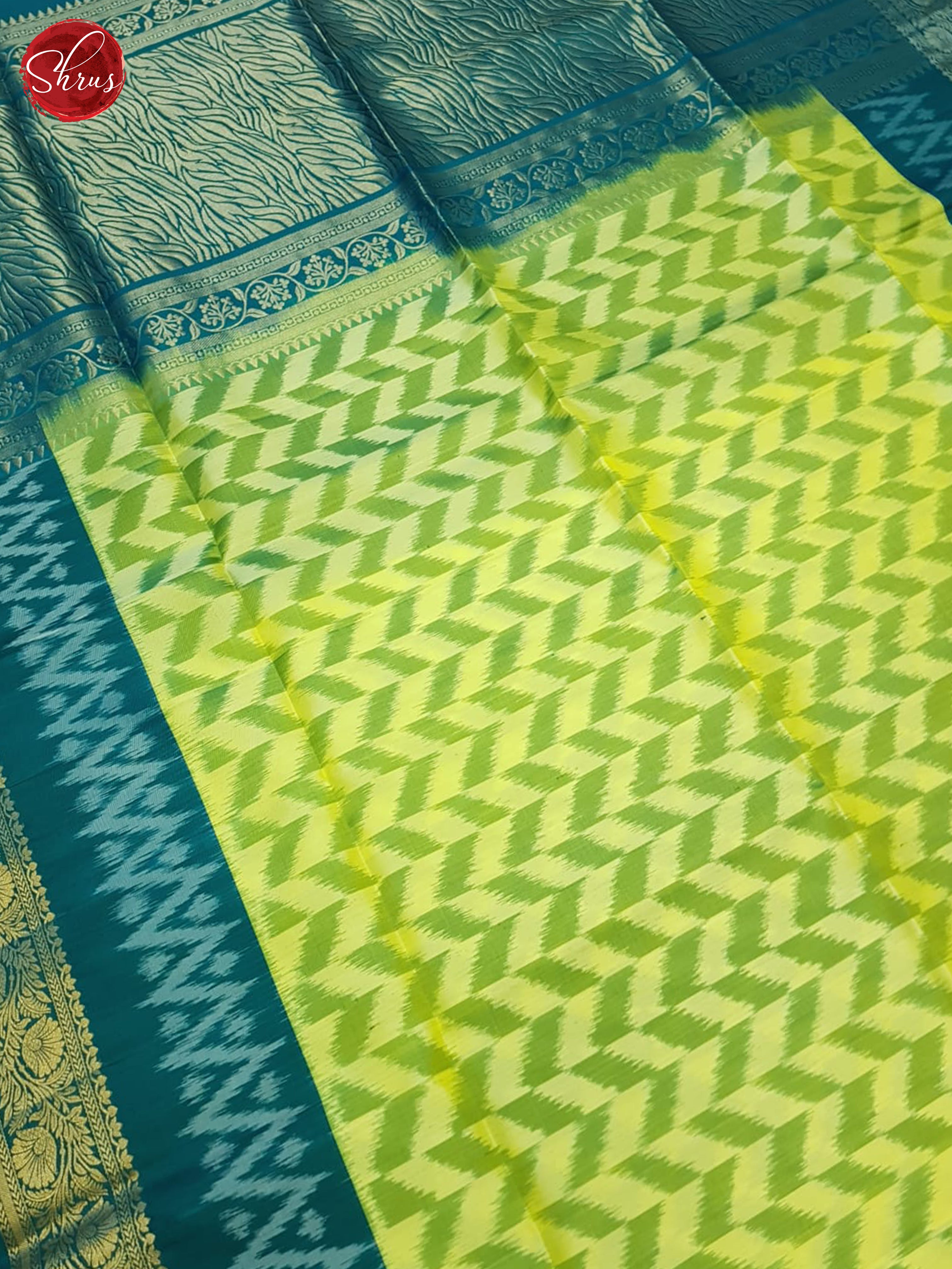 Yellow & Blue - Soft Silk Saree - Shop on ShrusEternity.com