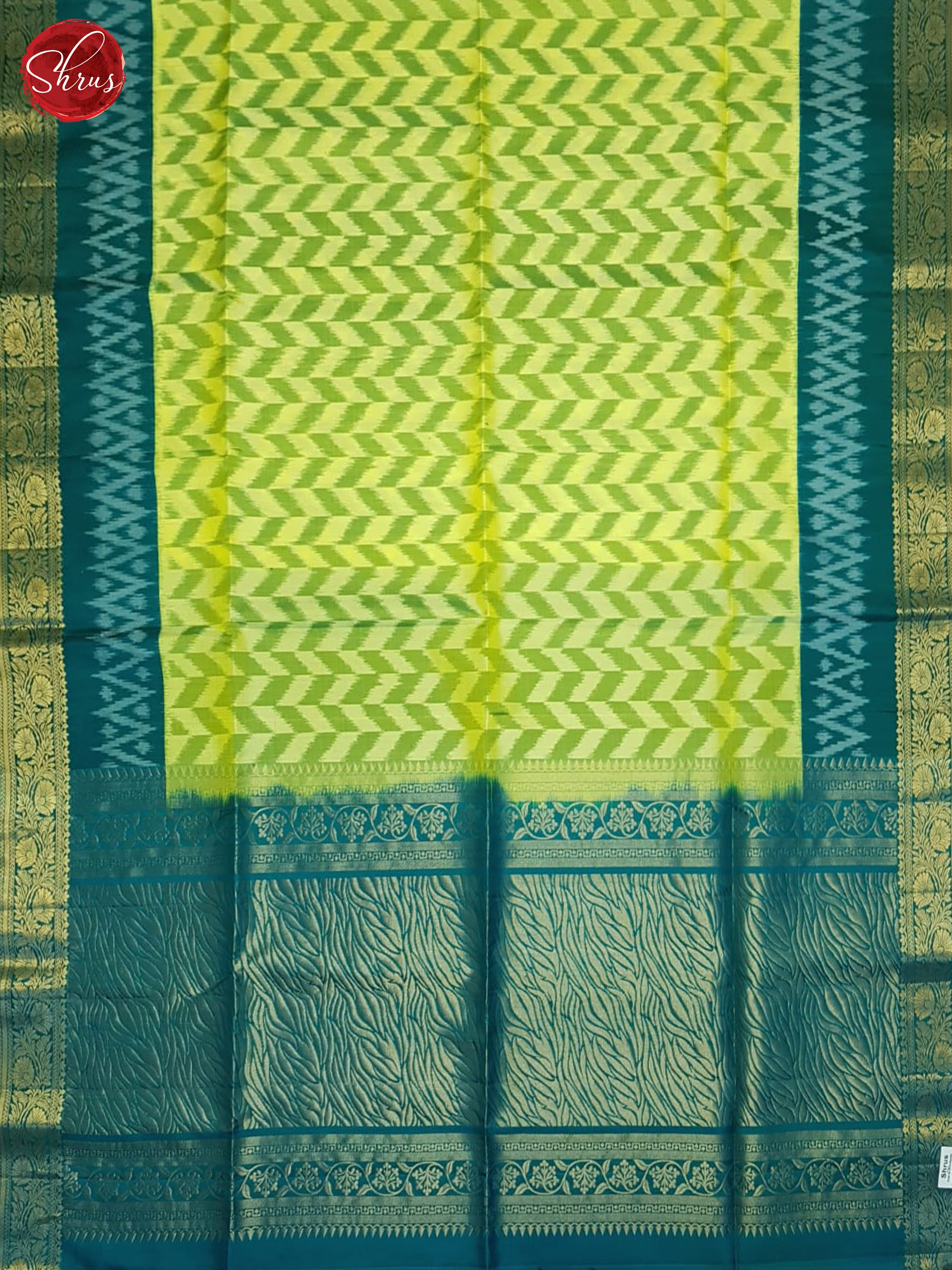 Yellow & Blue - Soft Silk Saree - Shop on ShrusEternity.com