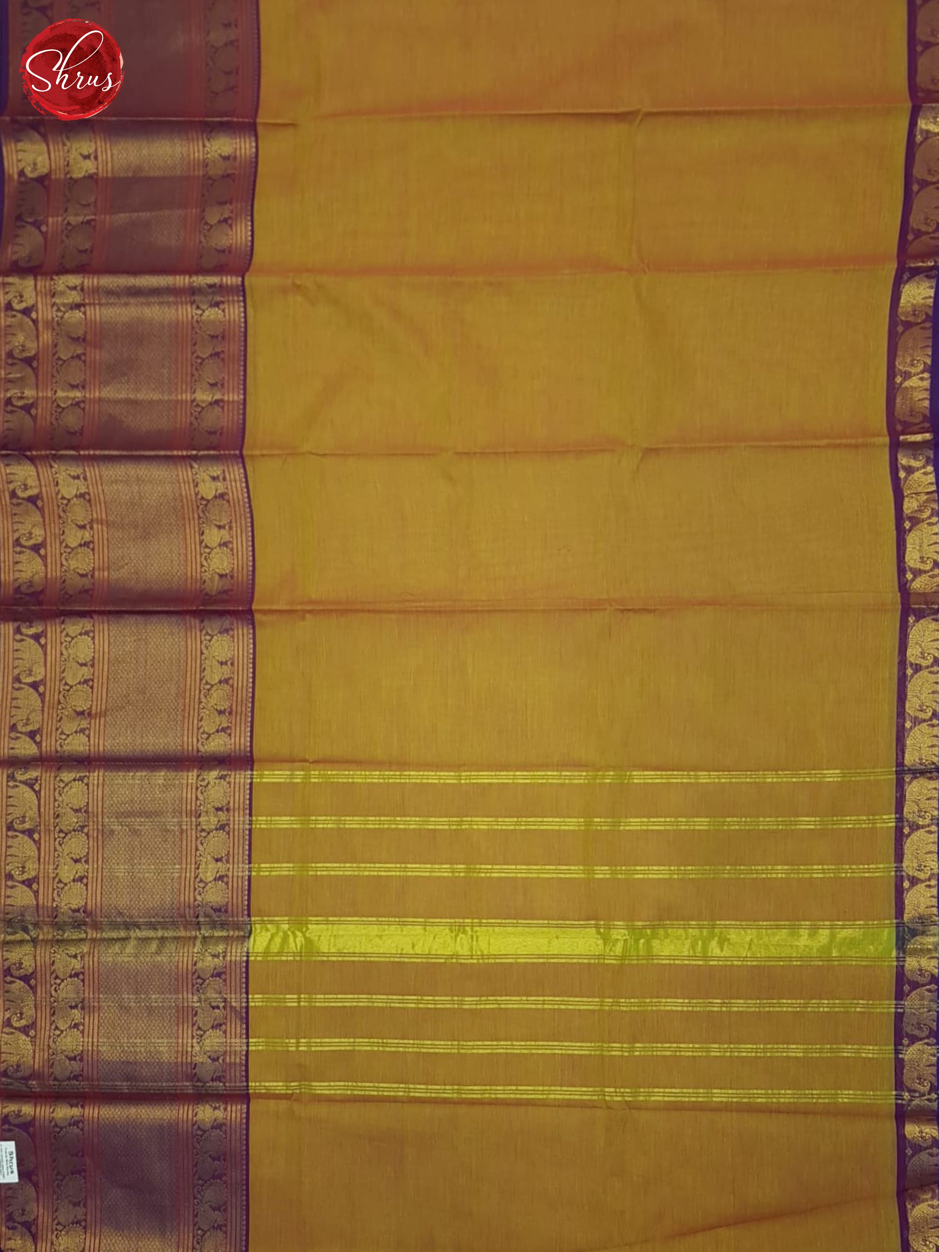 Fenugreek & Purple- Chettinad Cotton Saree - Shop on ShrusEternity.com