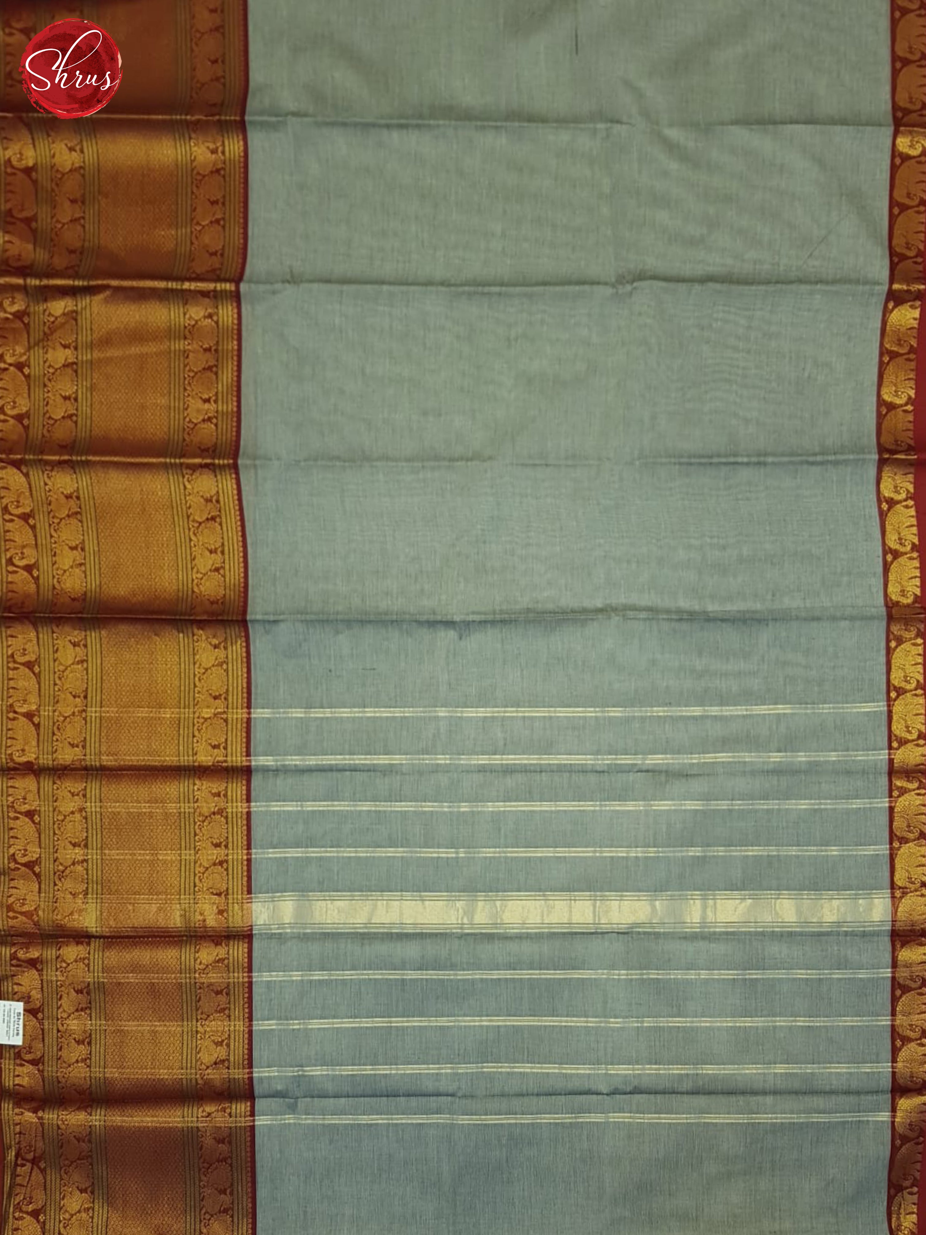 Grey & Maroon - Chettinad Cotton Saree - Shop on ShrusEternity.com
