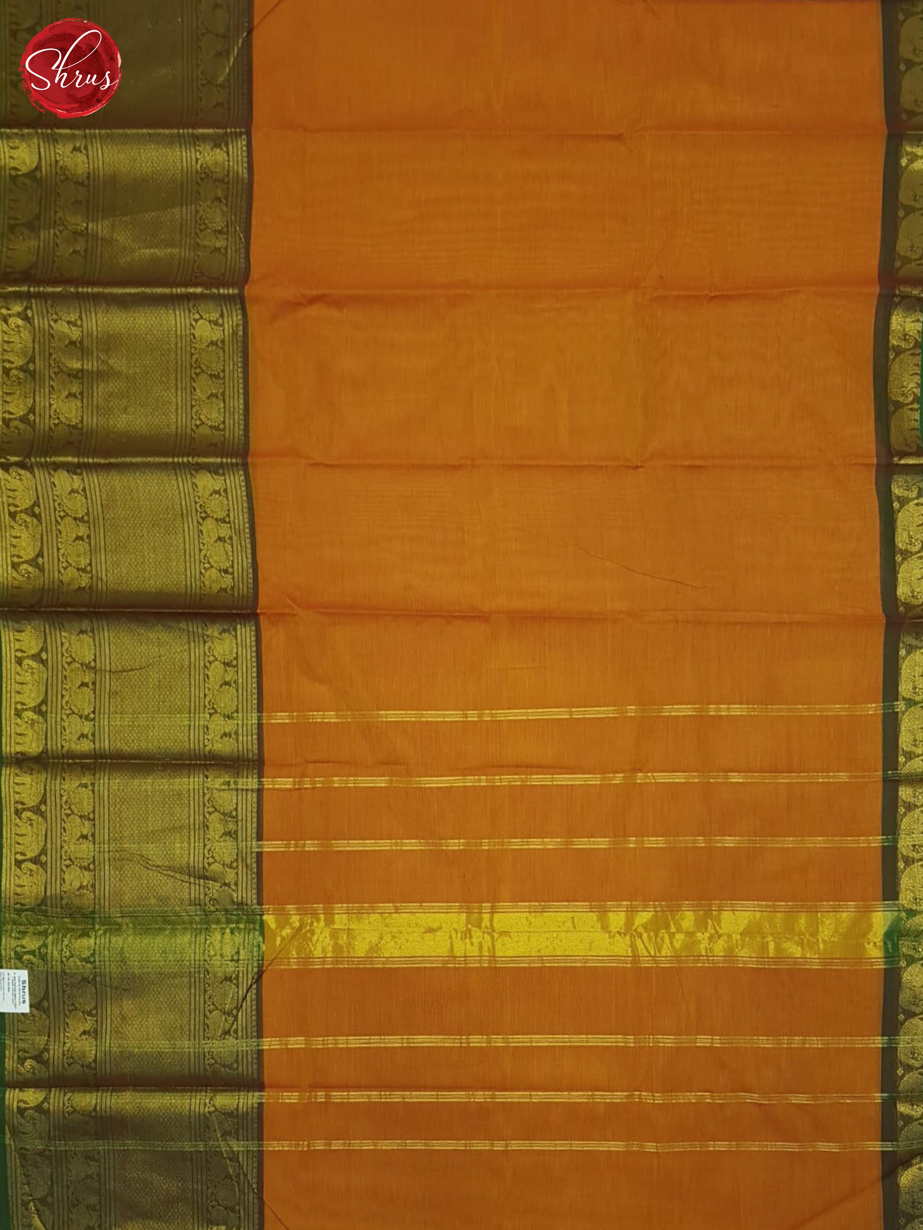 Orange & Green - Chettinad Cotton Saree - Shop on ShrusEternity.com