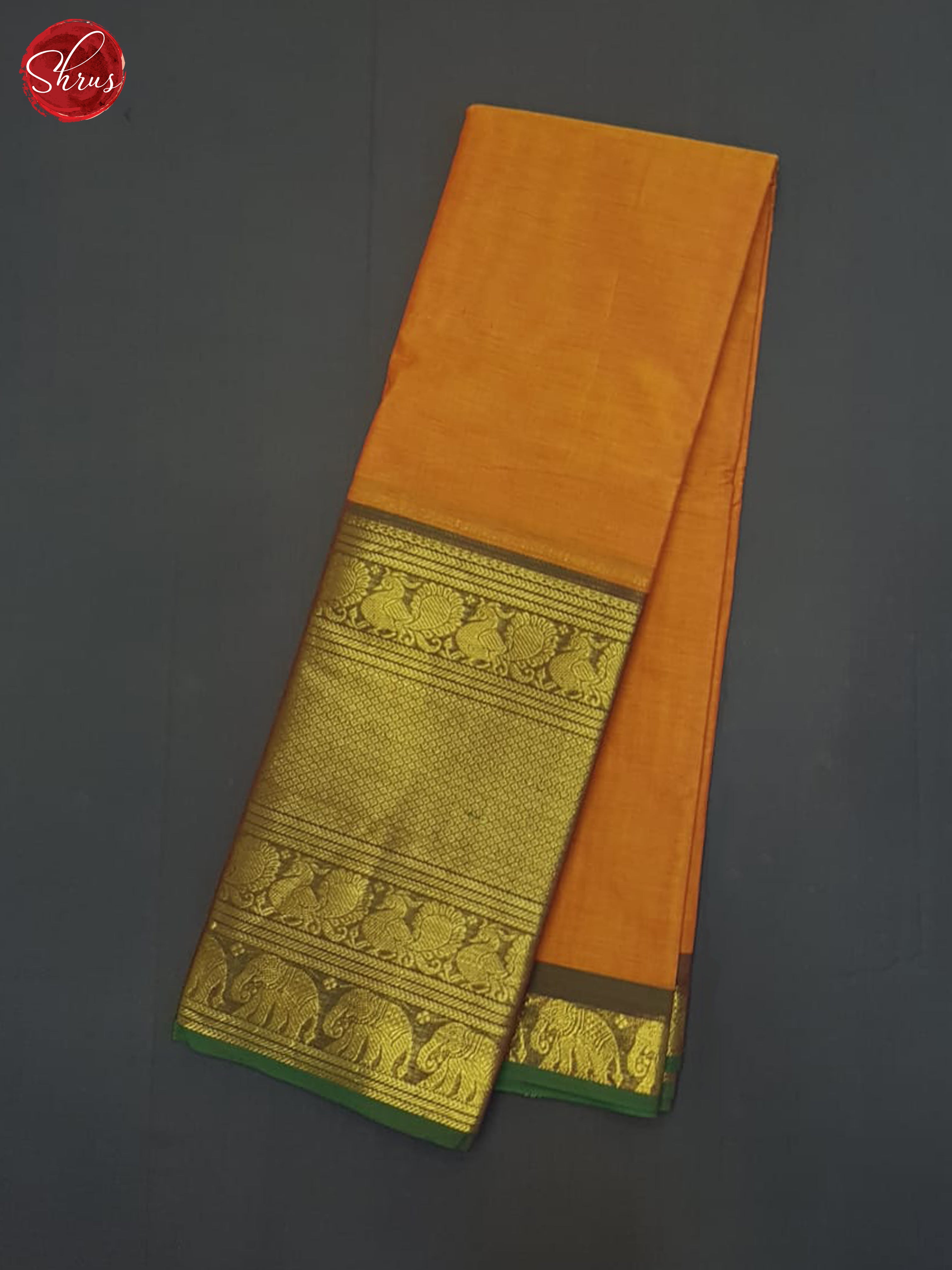 Orange & Green - Chettinad Cotton Saree - Shop on ShrusEternity.com