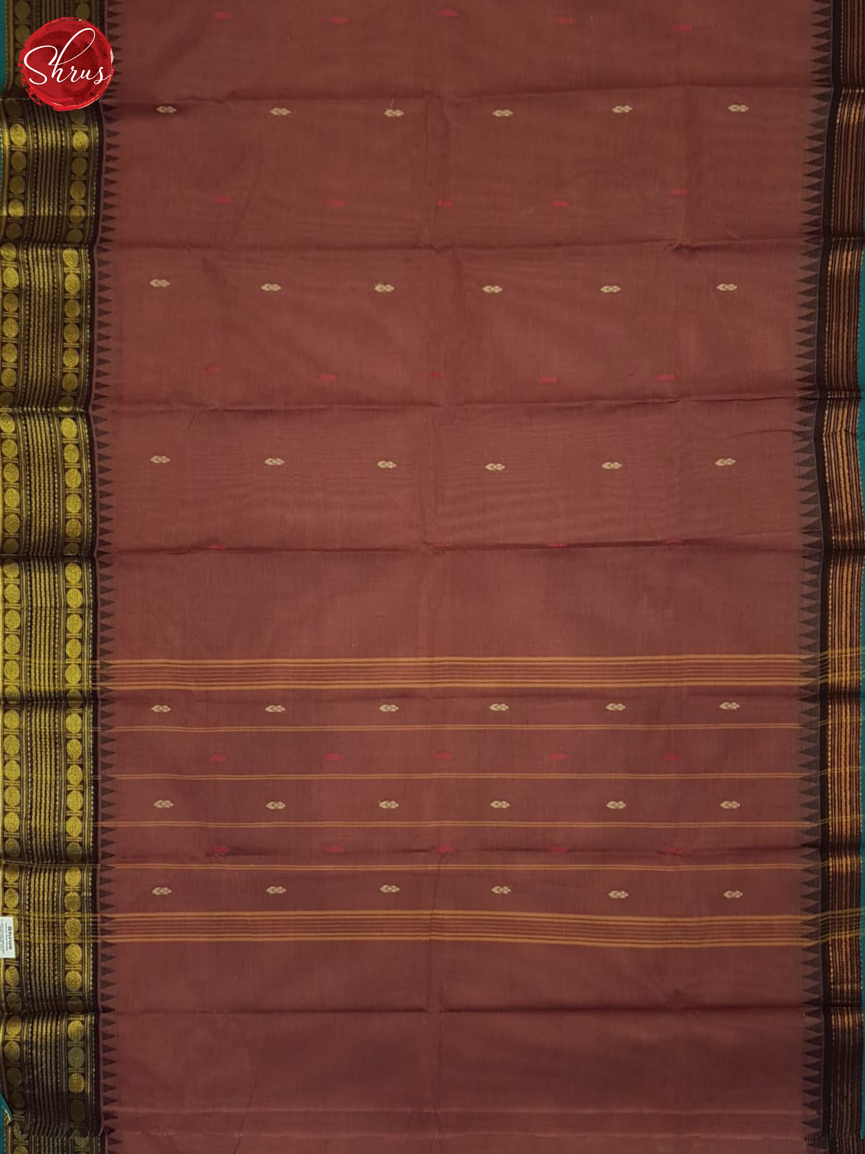 Dusty Dark Onion & Blue - Chettinad Cotton Saree - Shop on ShrusEternity.com