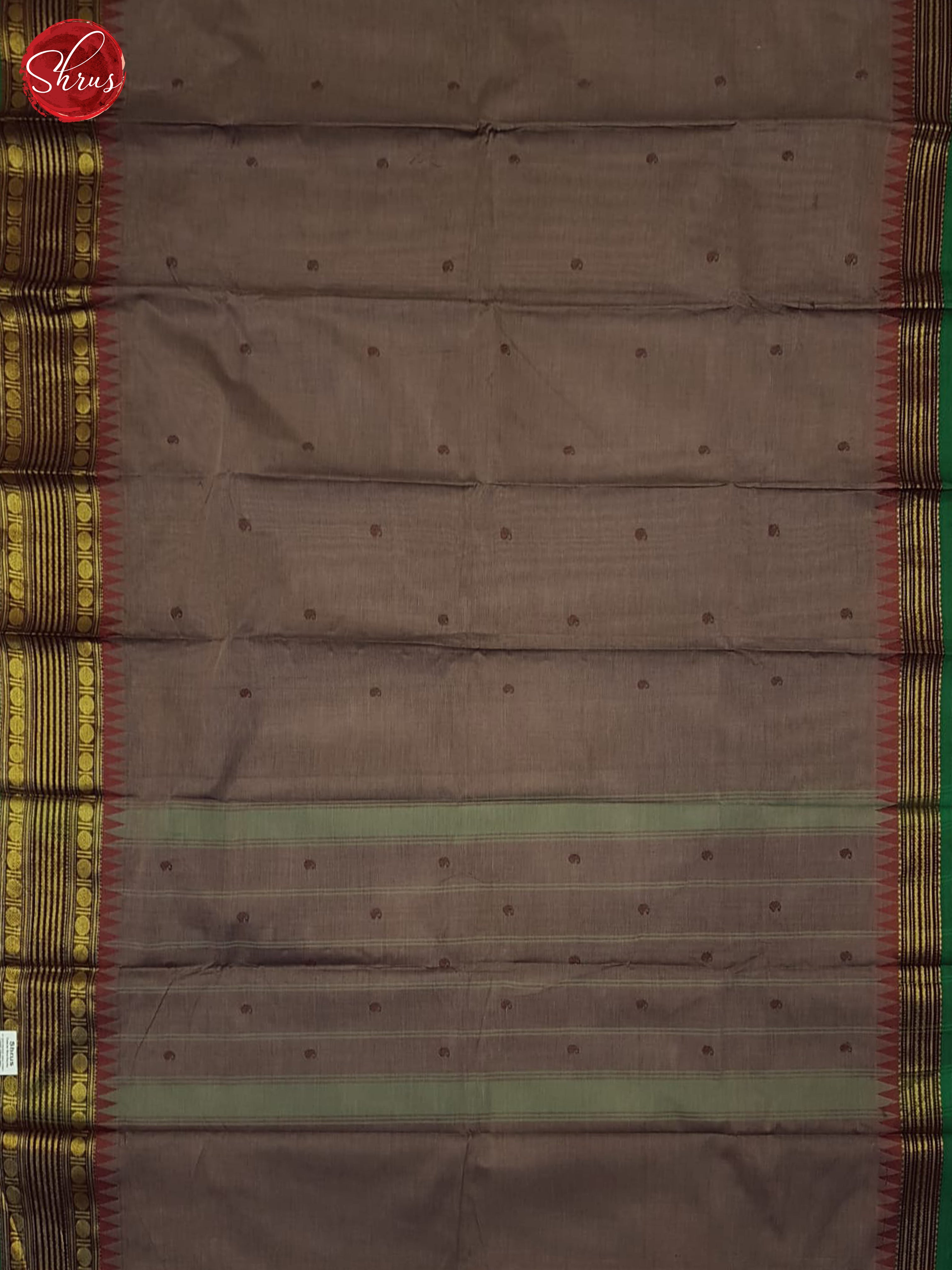 Dusty Lavender & Green- Chettinad Cotton Saree - Shop on ShrusEternity.com