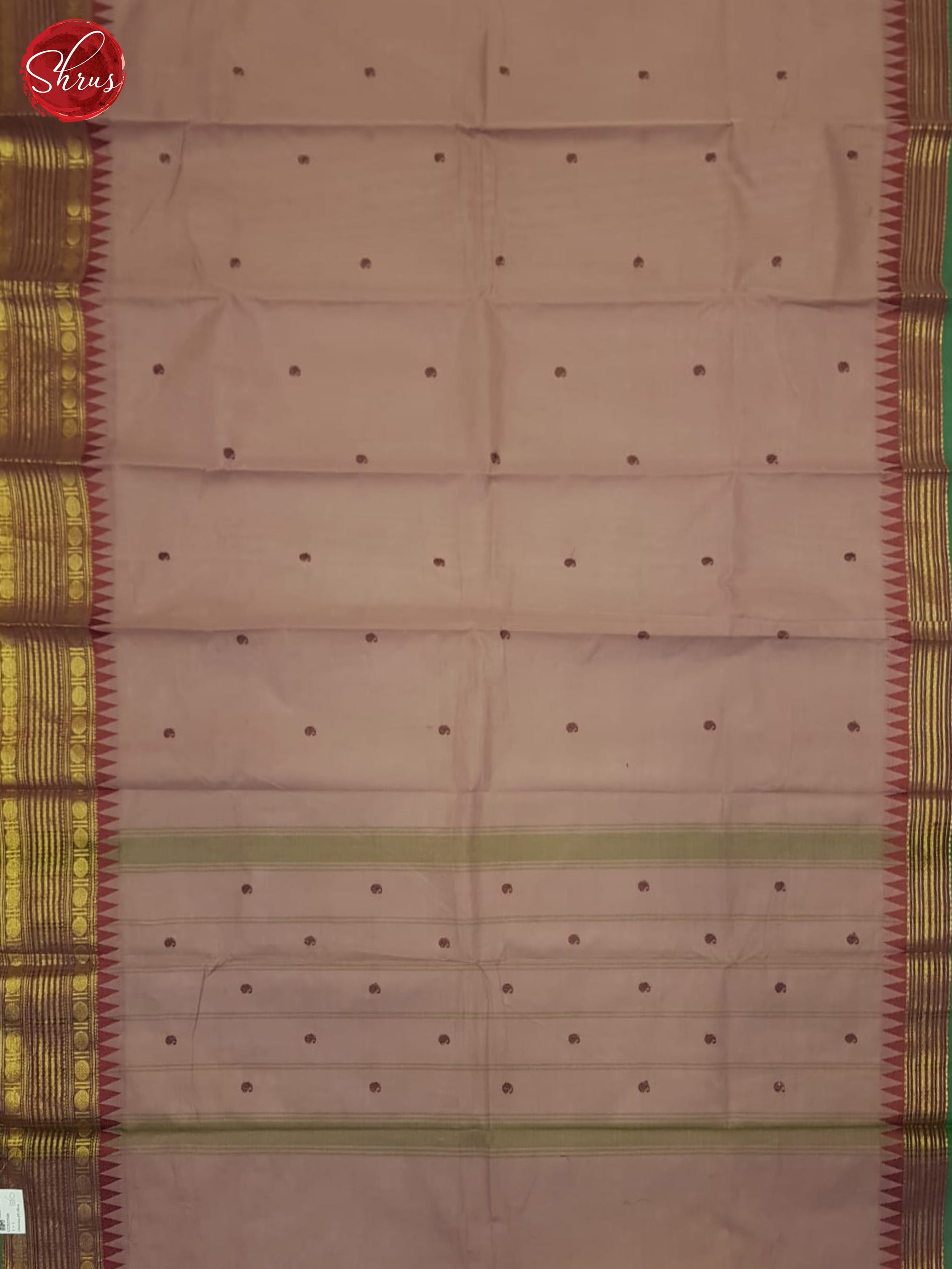 Dusty Dark Onion pink & Green - Chettinad Cotton Saree - Shop on ShrusEternity.com