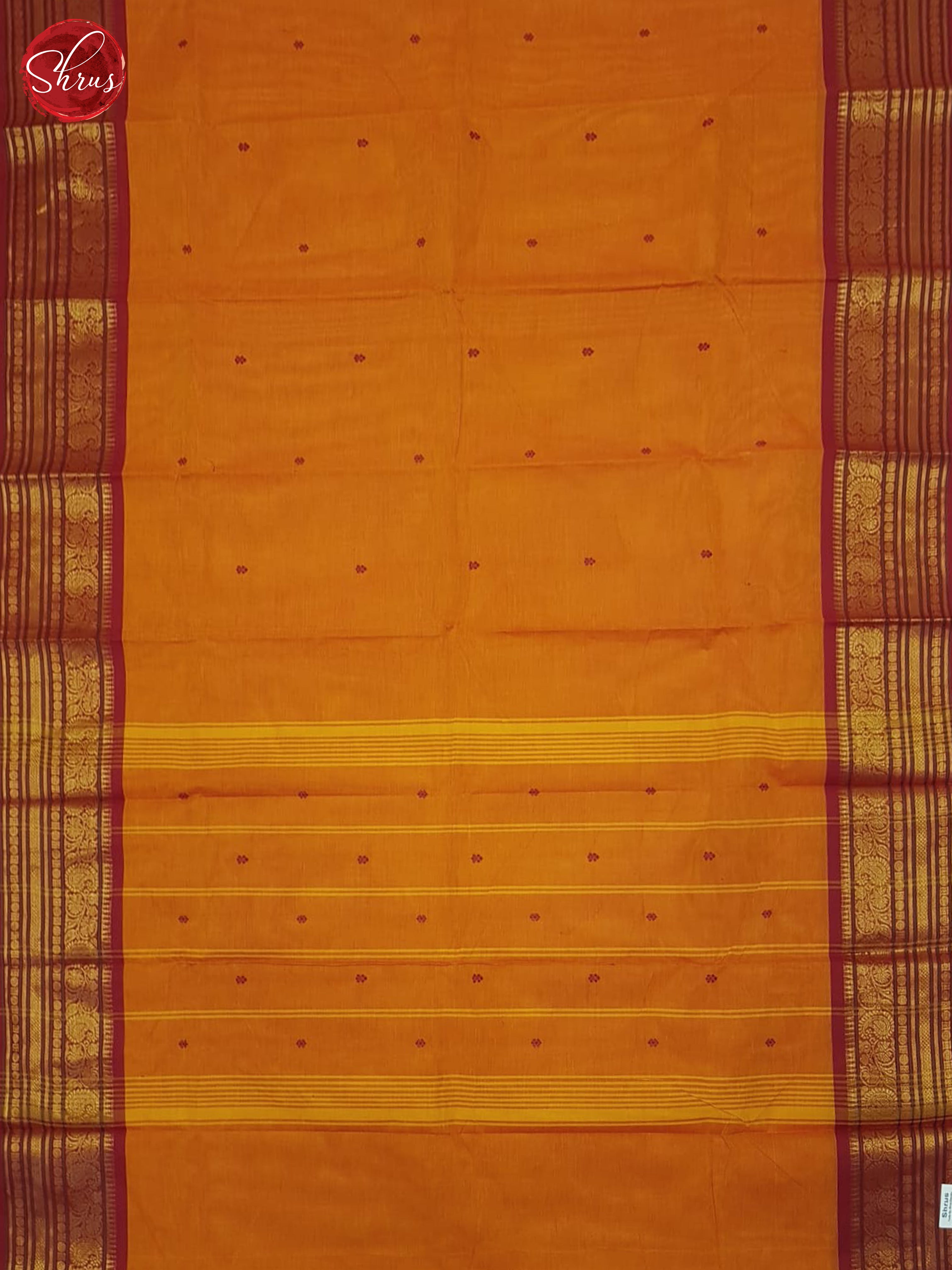 Orange & Red - Chettinad Cotton Saree - Shop on ShrusEternity.com