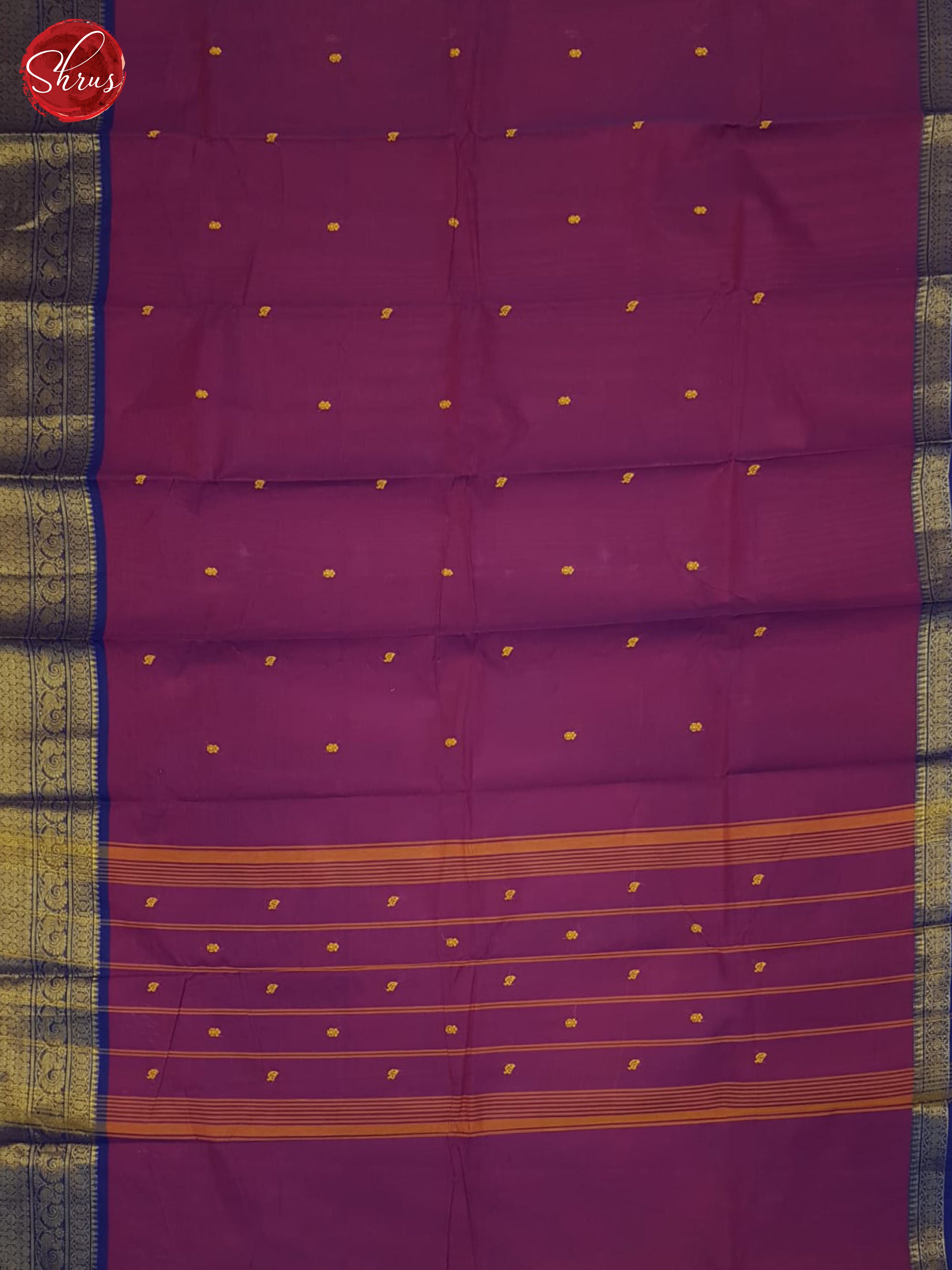 Purple & Blue - Chettinad Cotton Saree - Shop on ShrusEternity.com