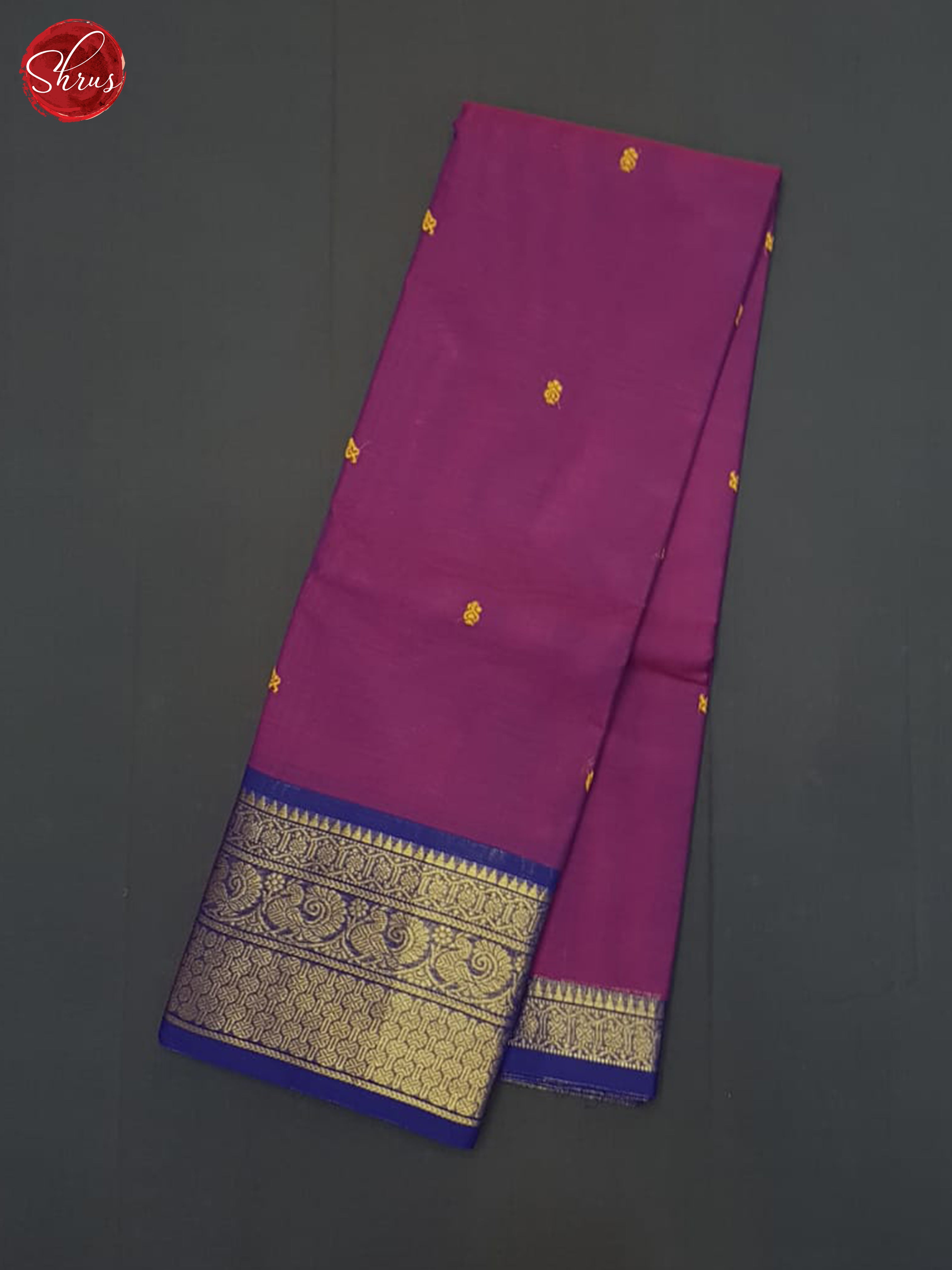 Purple & Blue - Chettinad Cotton Saree - Shop on ShrusEternity.com