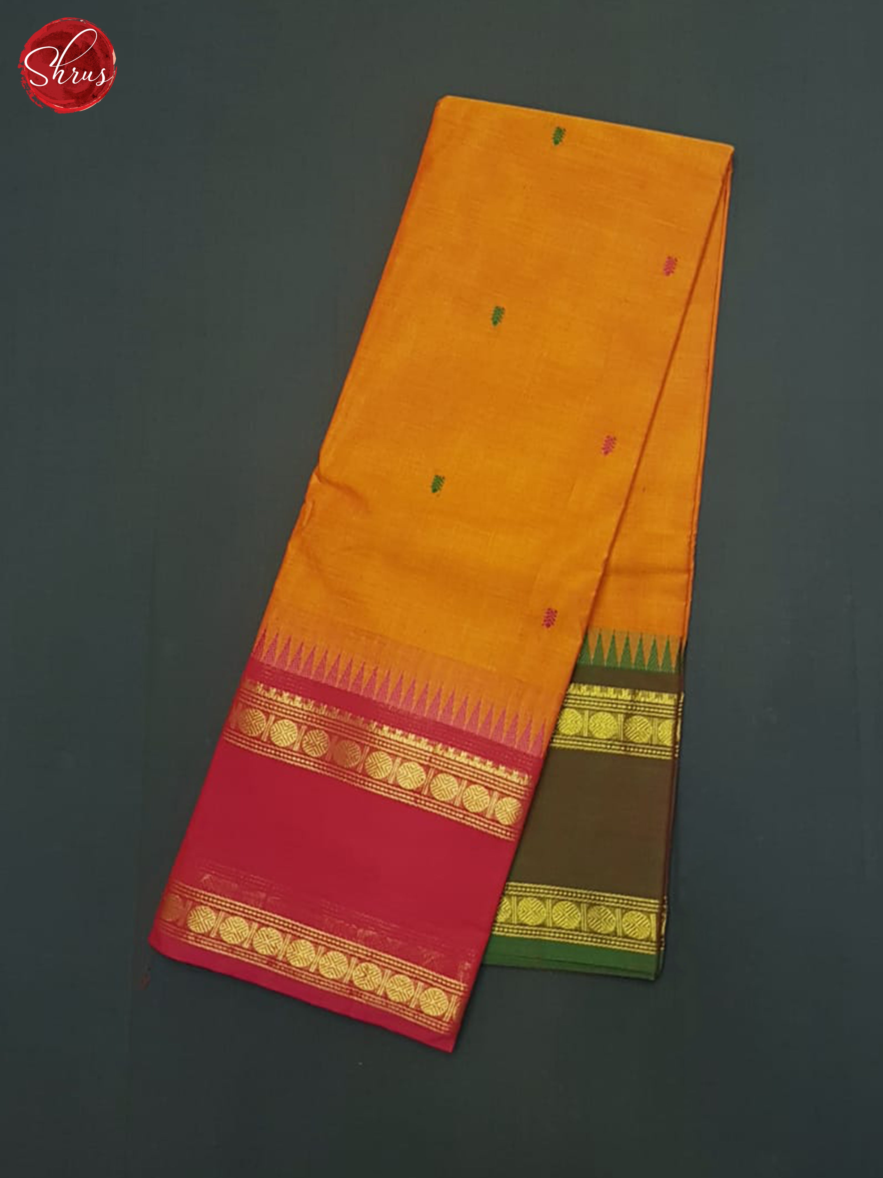 Orange & Pink - Chettinad Cotton Saree - Shop on ShrusEternity.com