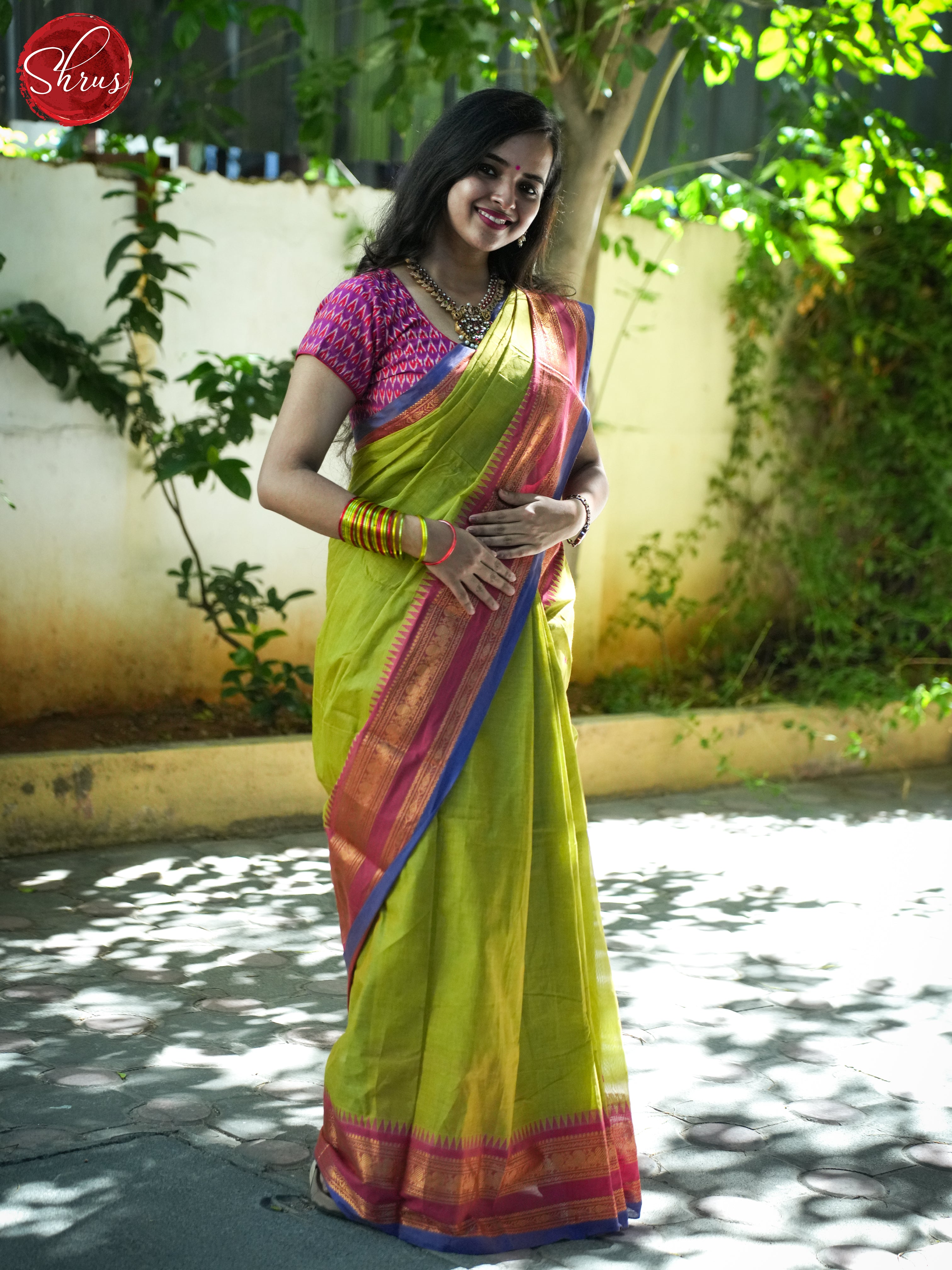 Green & Pink - Chettinad Cotton Saree - Shop on ShrusEternity.com