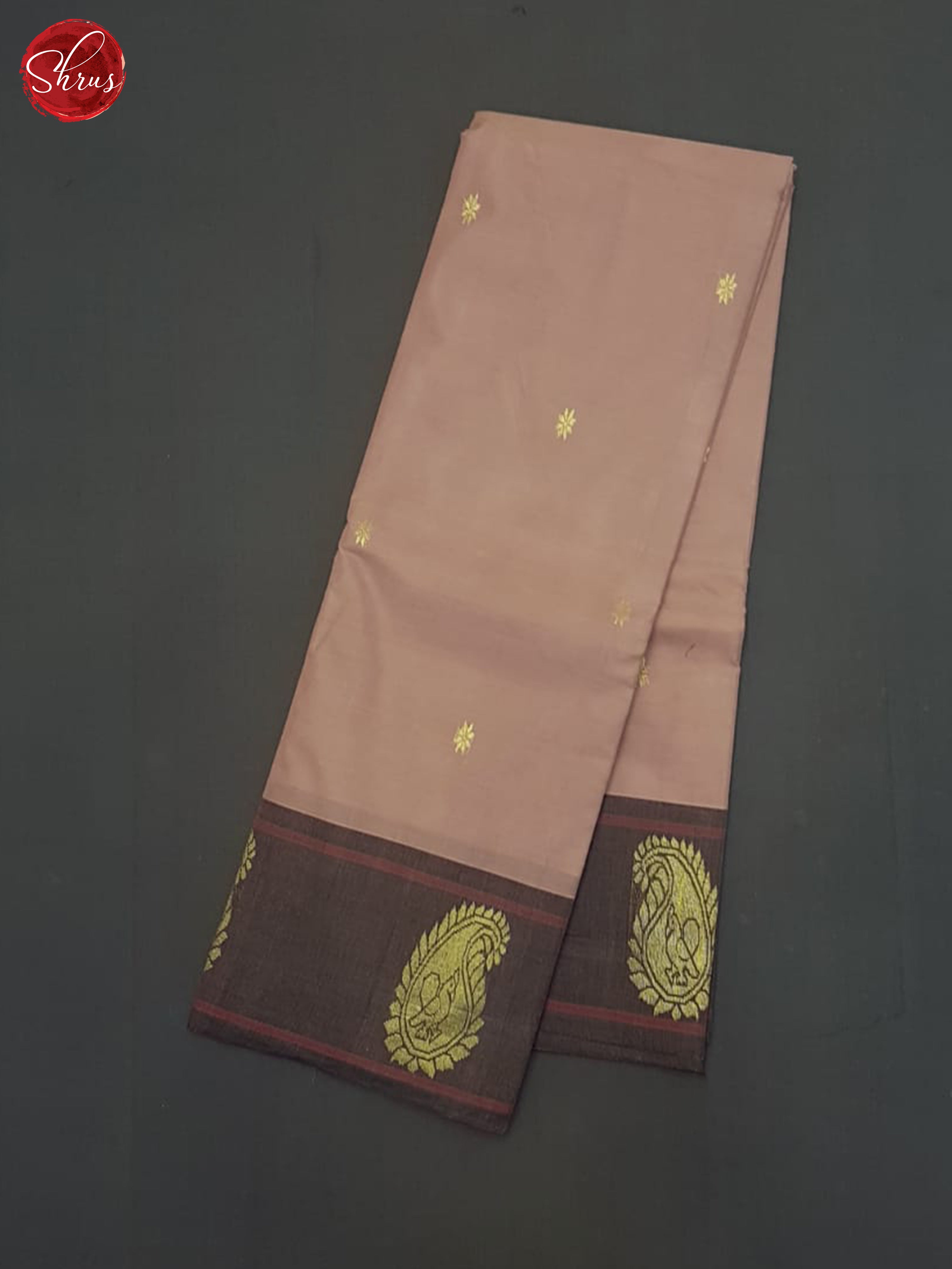 Dusty Onion & Brown - Kanchi Cotton Saree - Shop on ShrusEternity.com