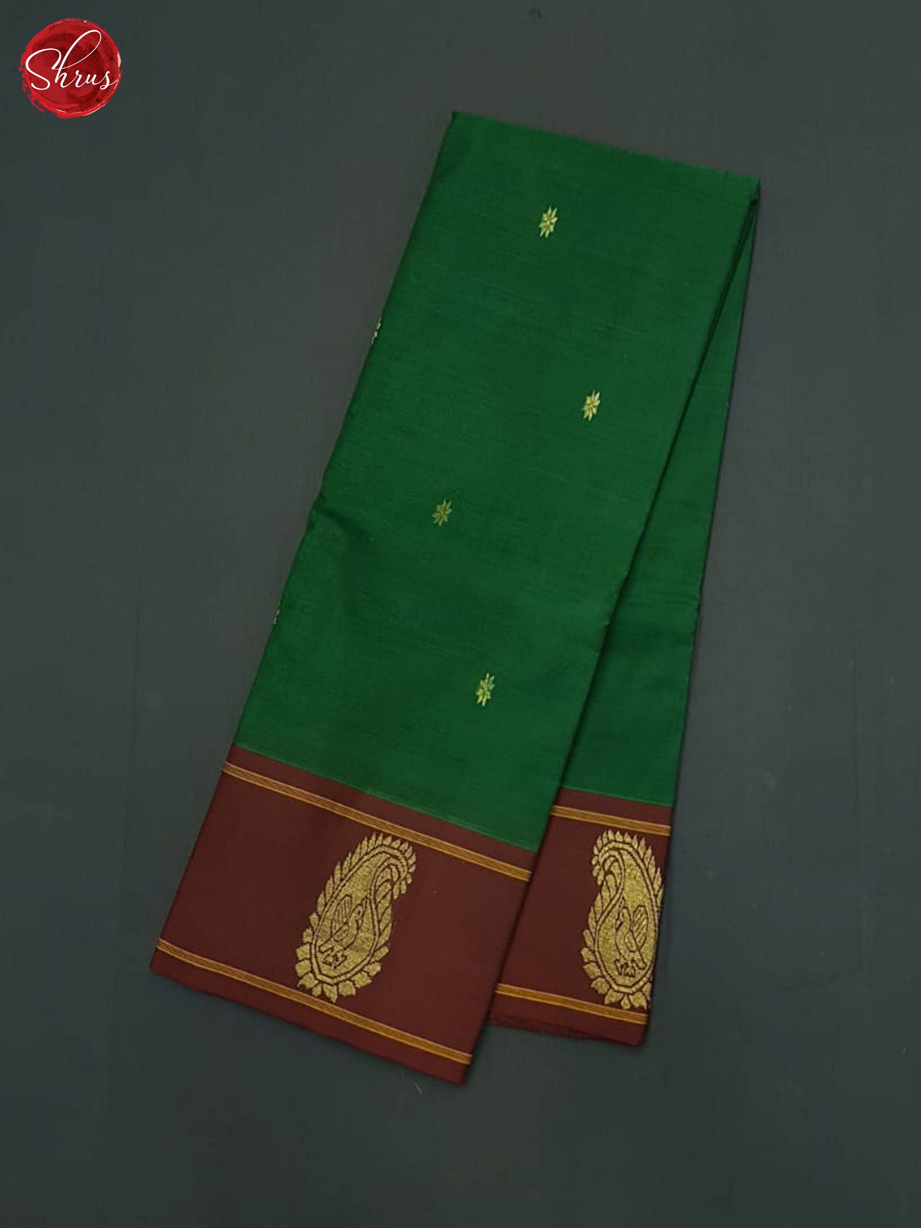 Green & Brown - Kanchi Cotton Saree - Shop on ShrusEternity.com