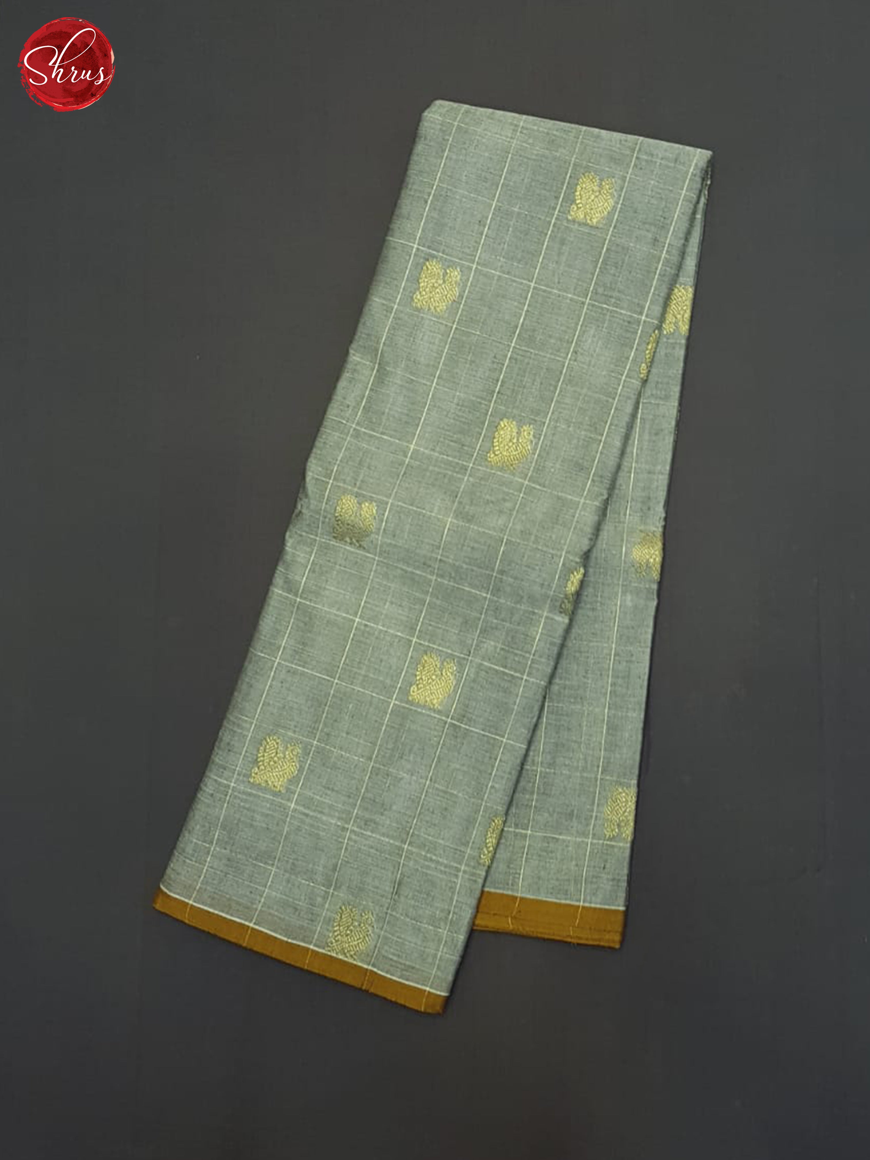 Grey & Mustard -Kanchi Cotton Saree - Shop on ShrusEternity.com