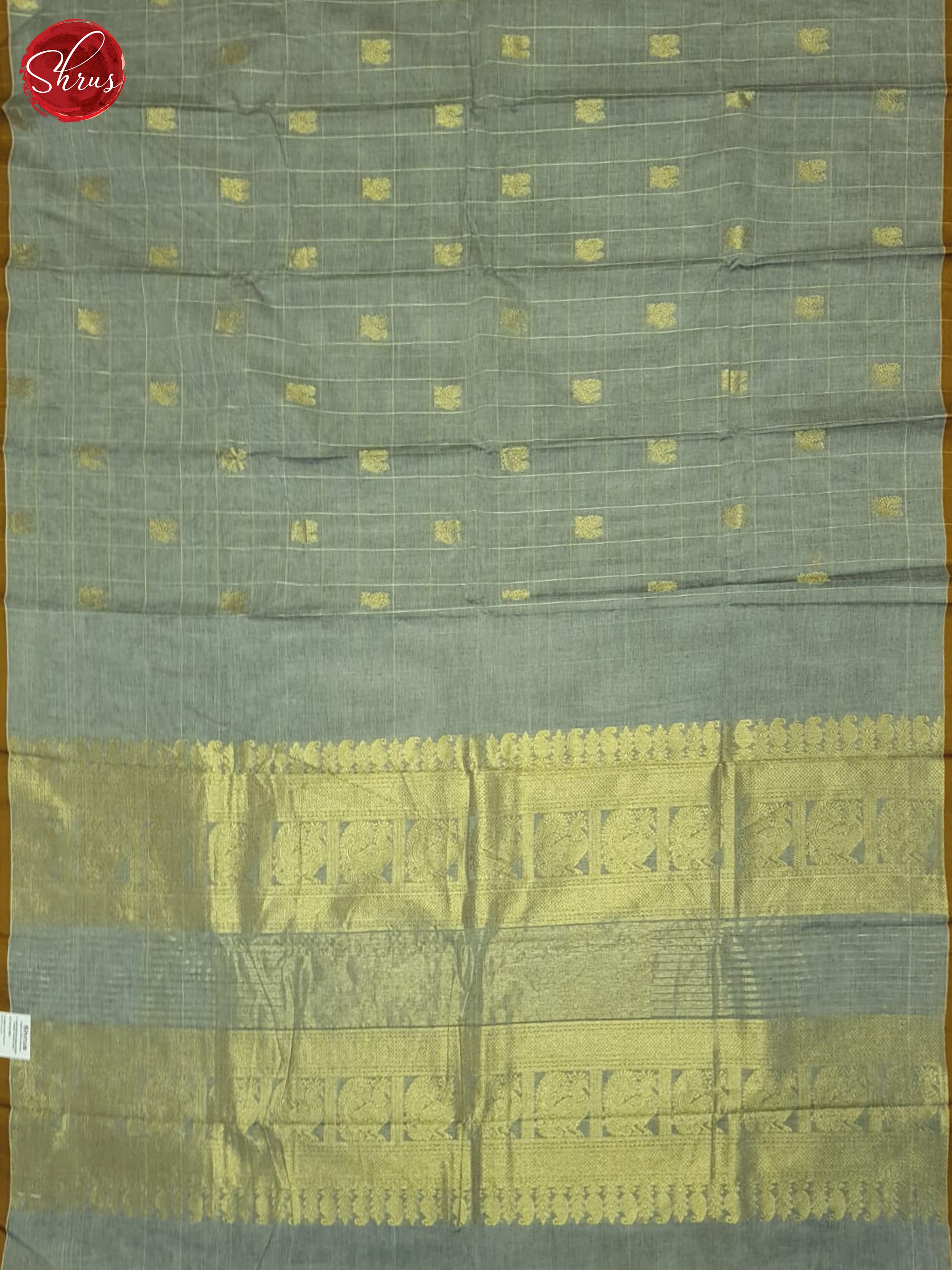Grey & Mustard -Kanchi Cotton Saree - Shop on ShrusEternity.com