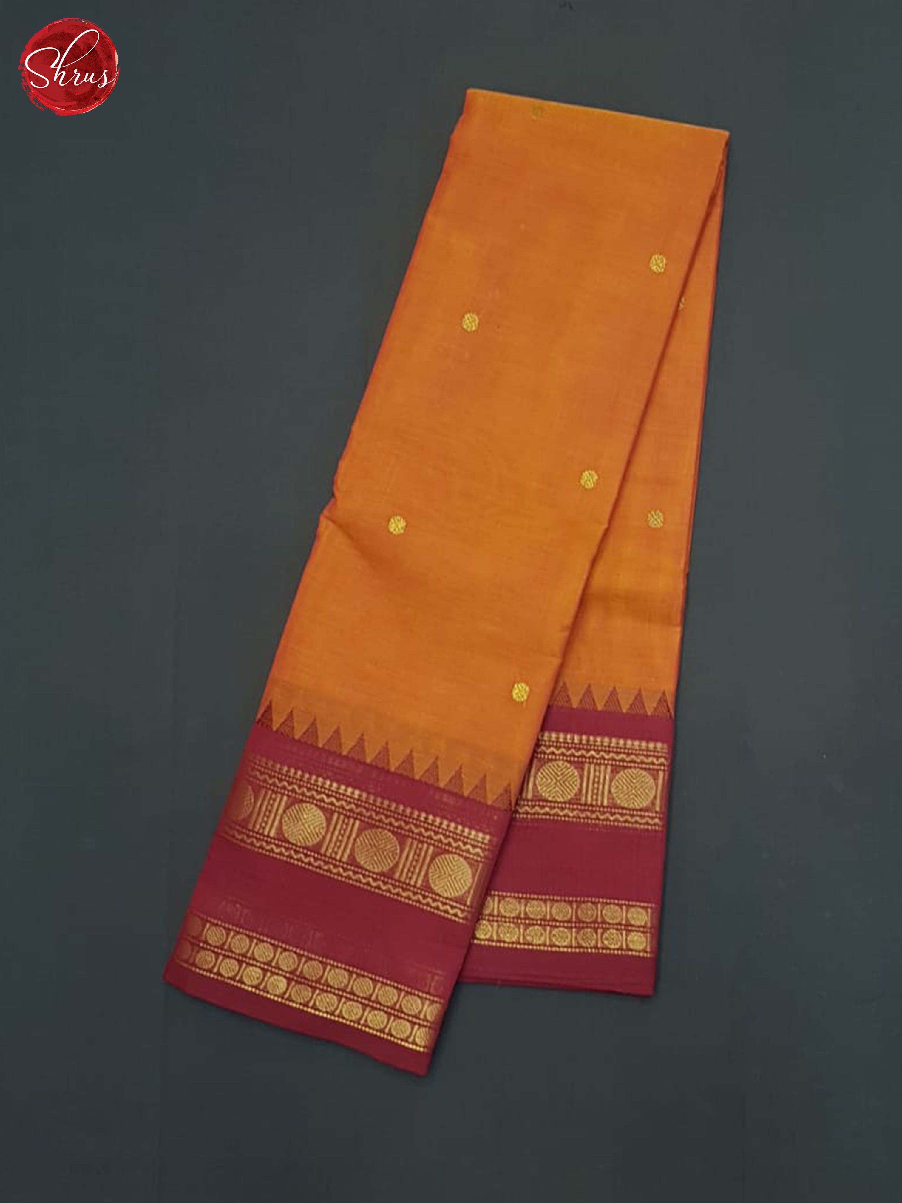 Orange & Red - Chettinad Cotton Saree - Shop on ShrusEternity.com