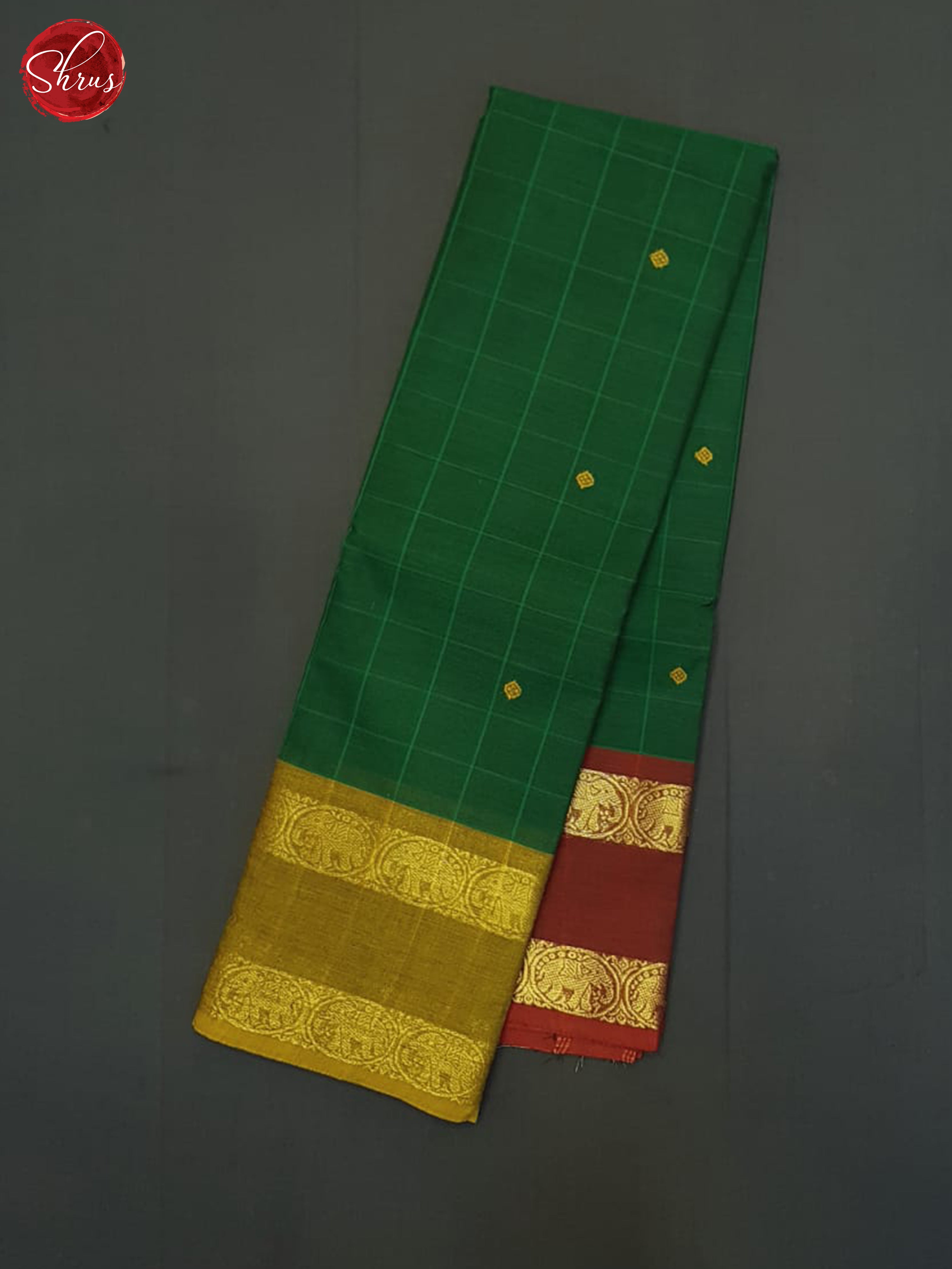 Green & Mustard- Chettinad Cotton Saree - Shop on ShrusEternity.com