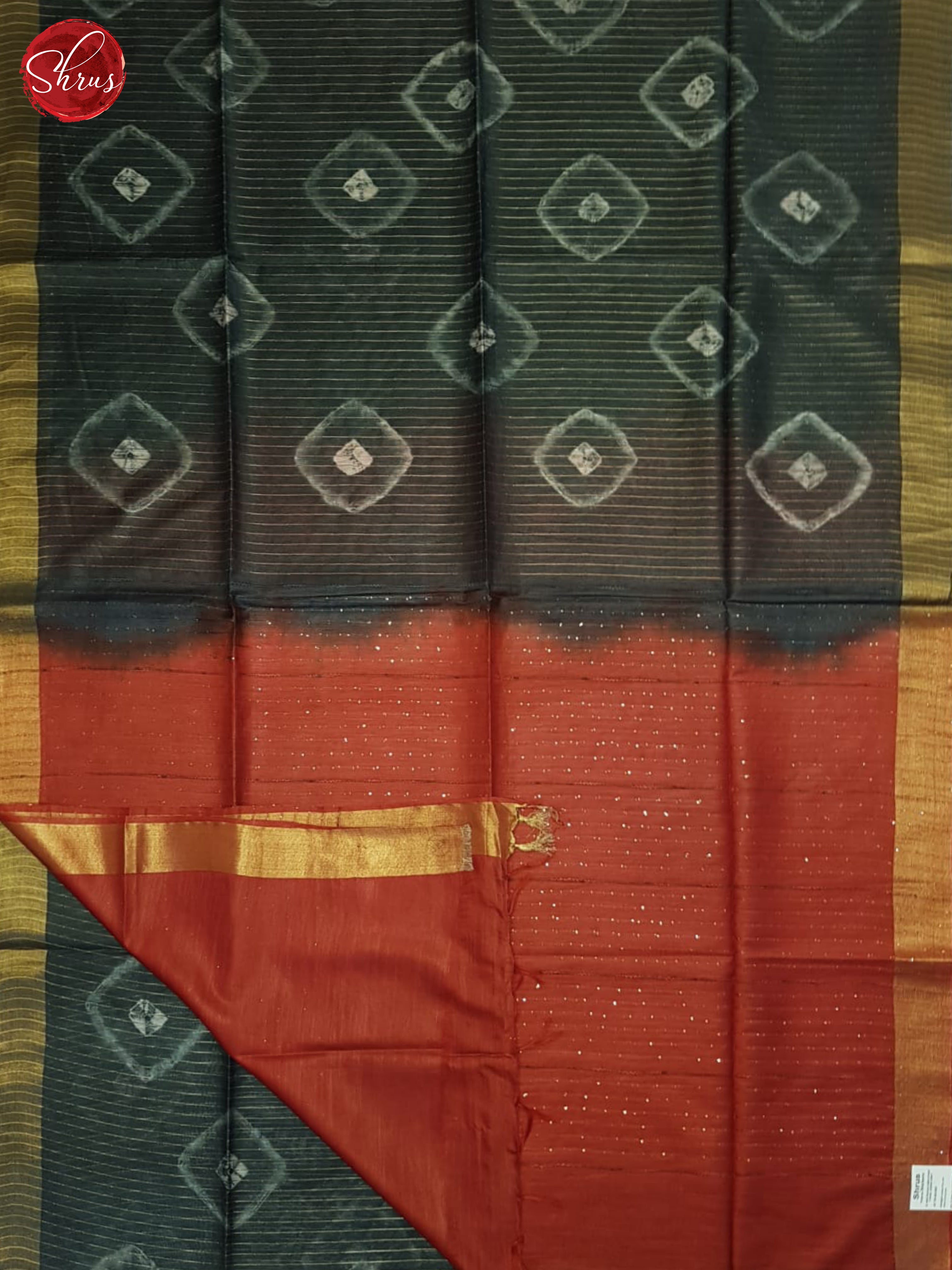 Grey And red- Shibori Saree - Shop on ShrusEternity.com