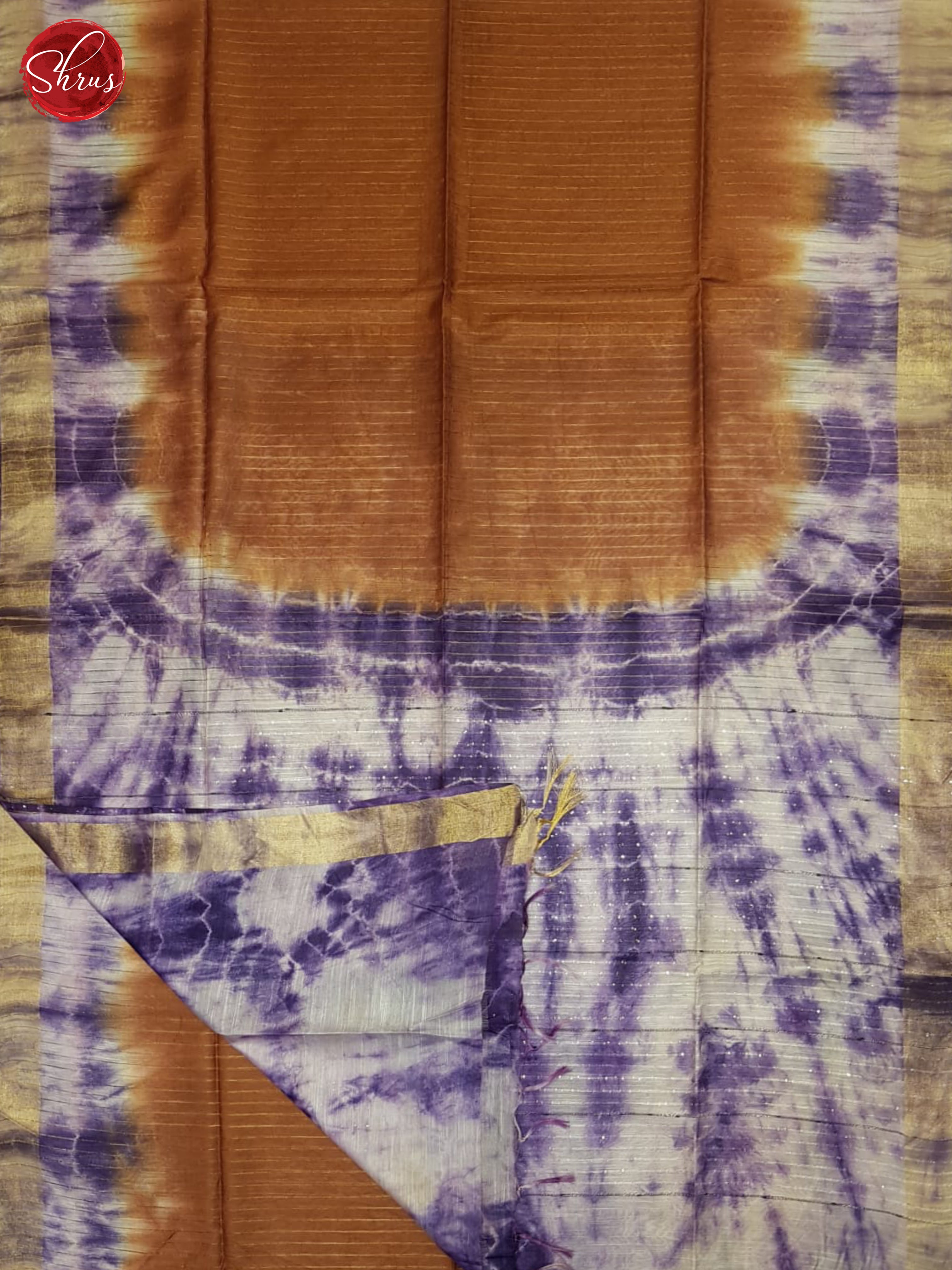 Brown And Purple- Shibori Saree - Shop on ShrusEternity.com