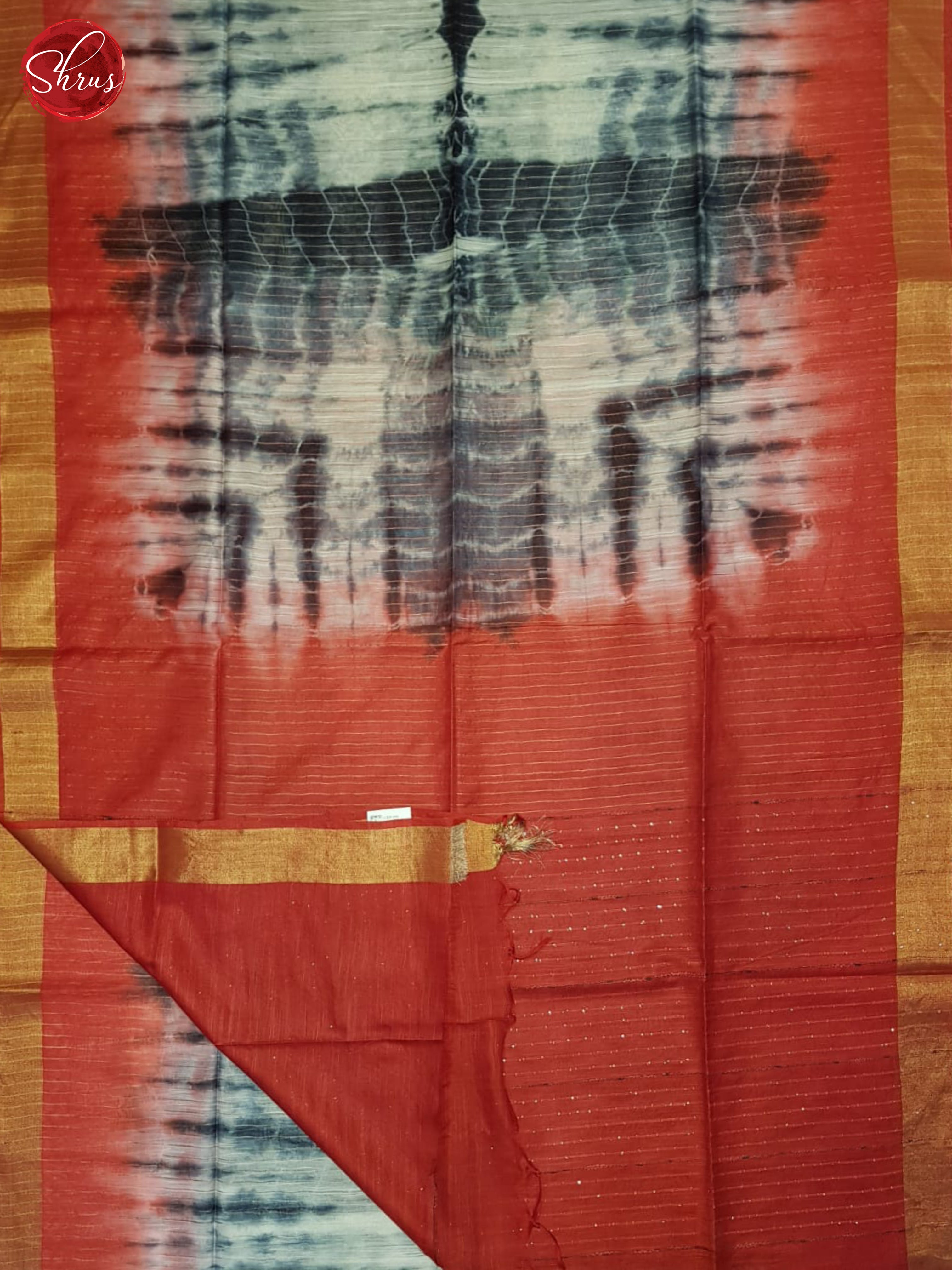 Grey And Red - Shibori Saree - Shop on ShrusEternity.com