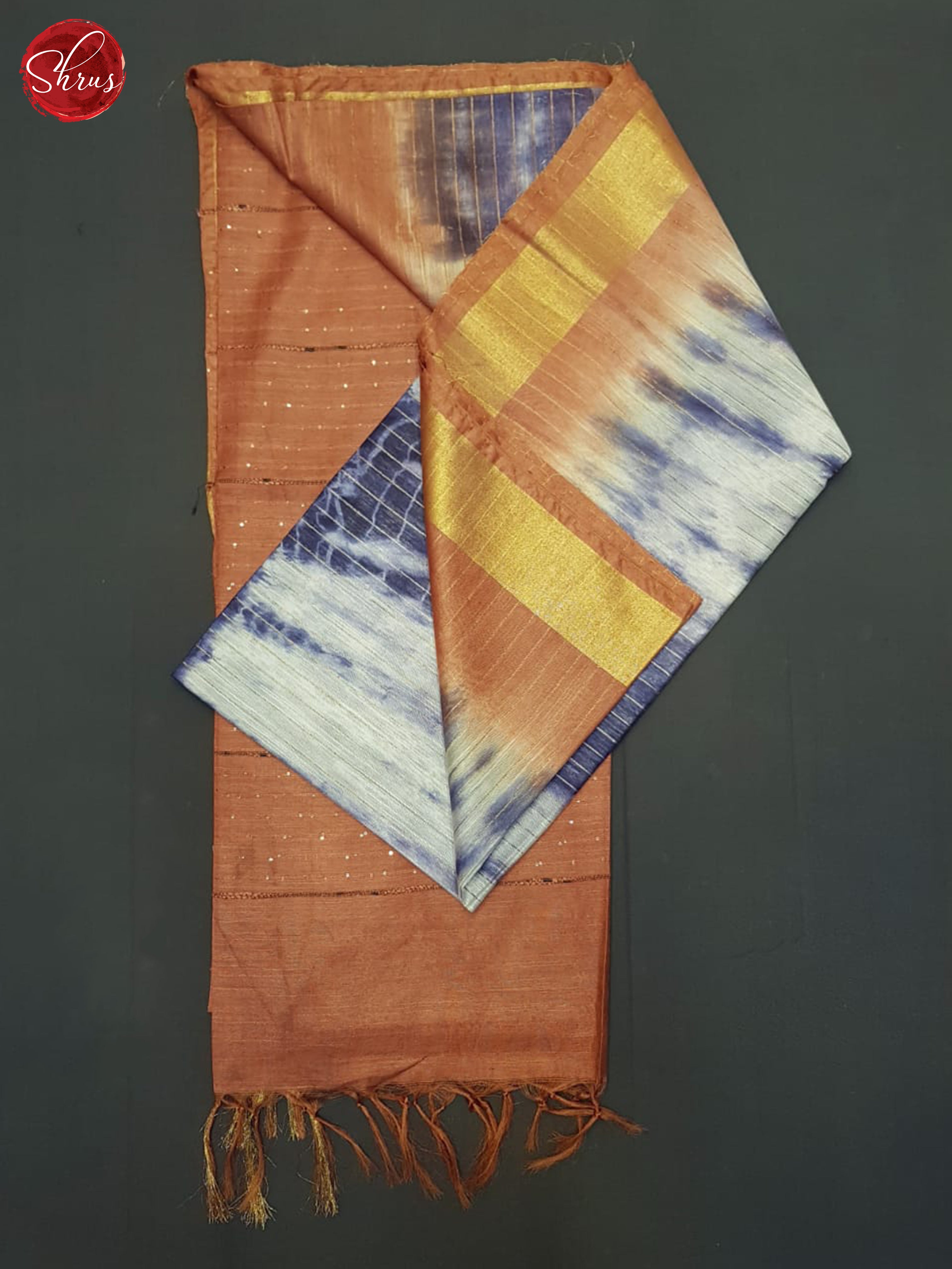 Cream And Brown- Shibori Saree - Shop on ShrusEternity.com