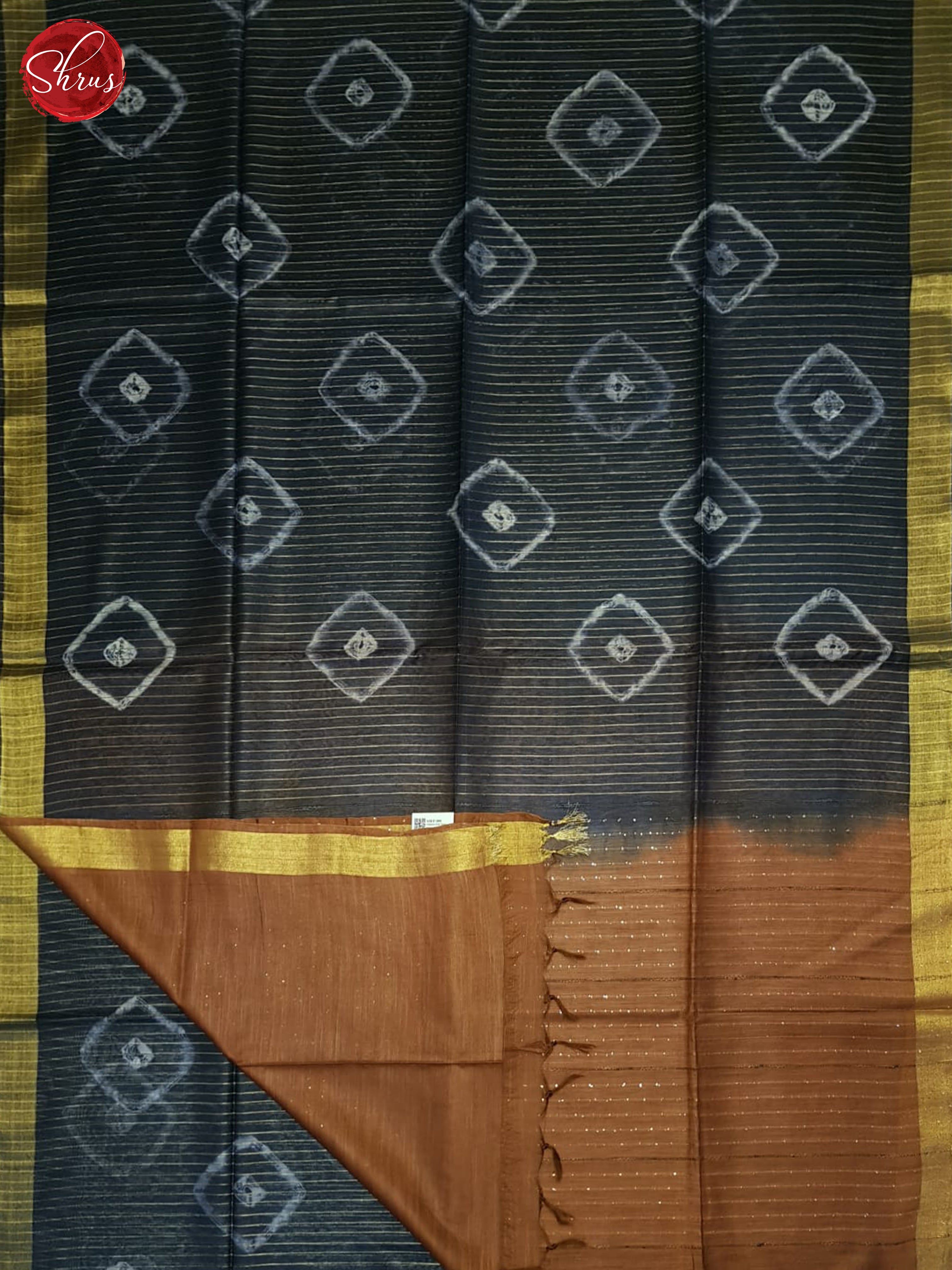 Blue And Brown- Shibori Saree - Shop on ShrusEternity.com