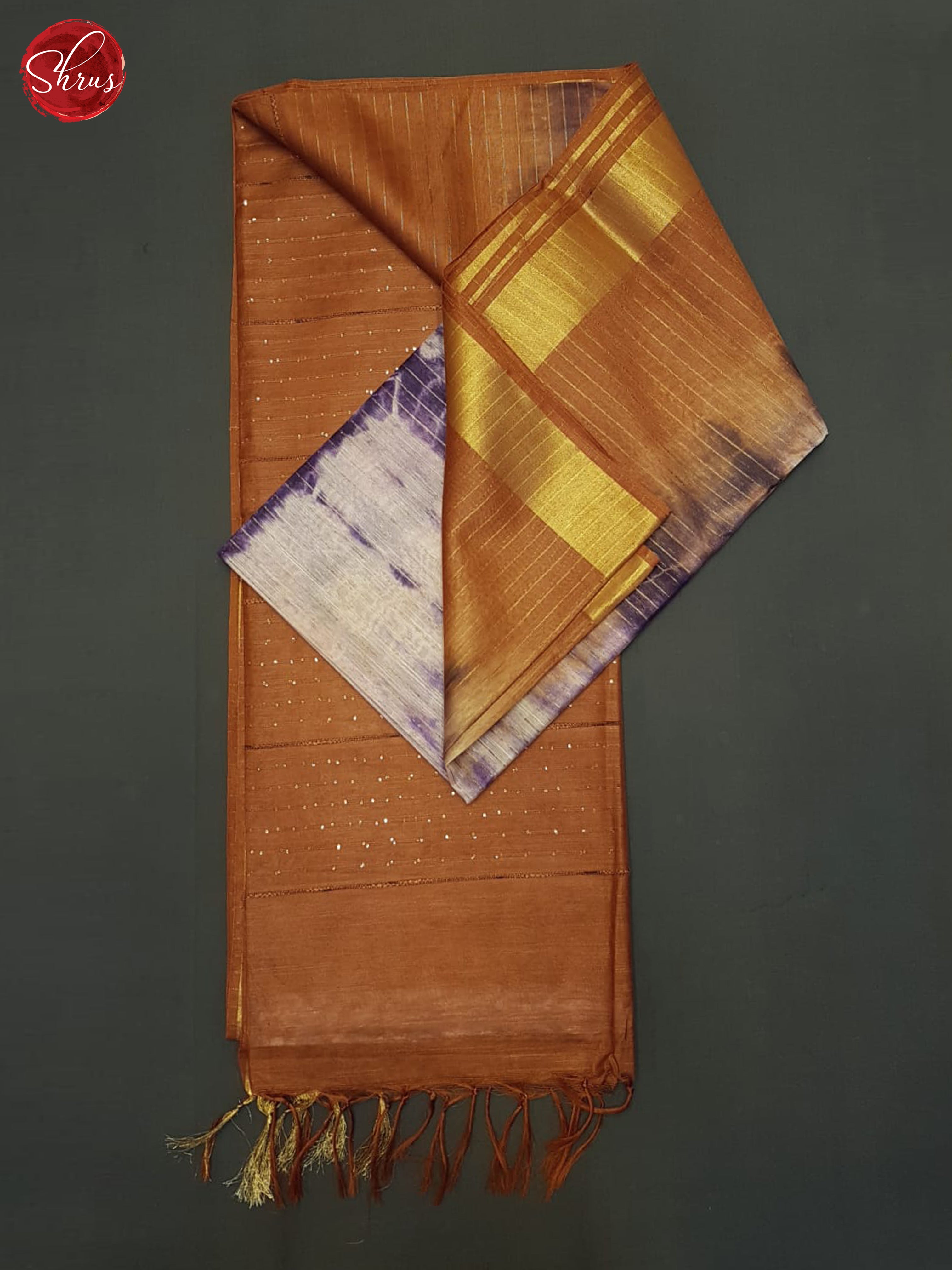 Cream And Brown- Shibori Saree - Shop on ShrusEternity.com
