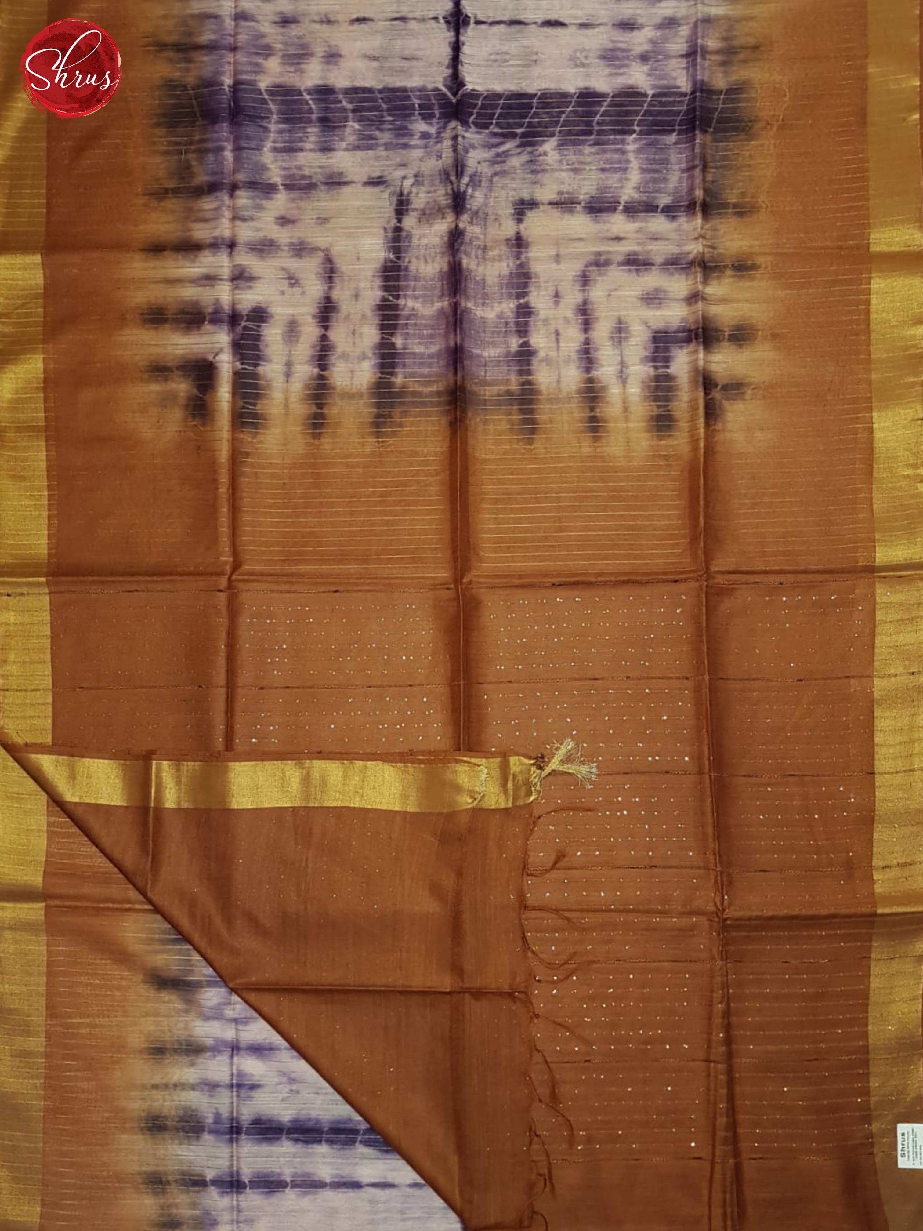 Cream And Brown- Shibori Saree - Shop on ShrusEternity.com