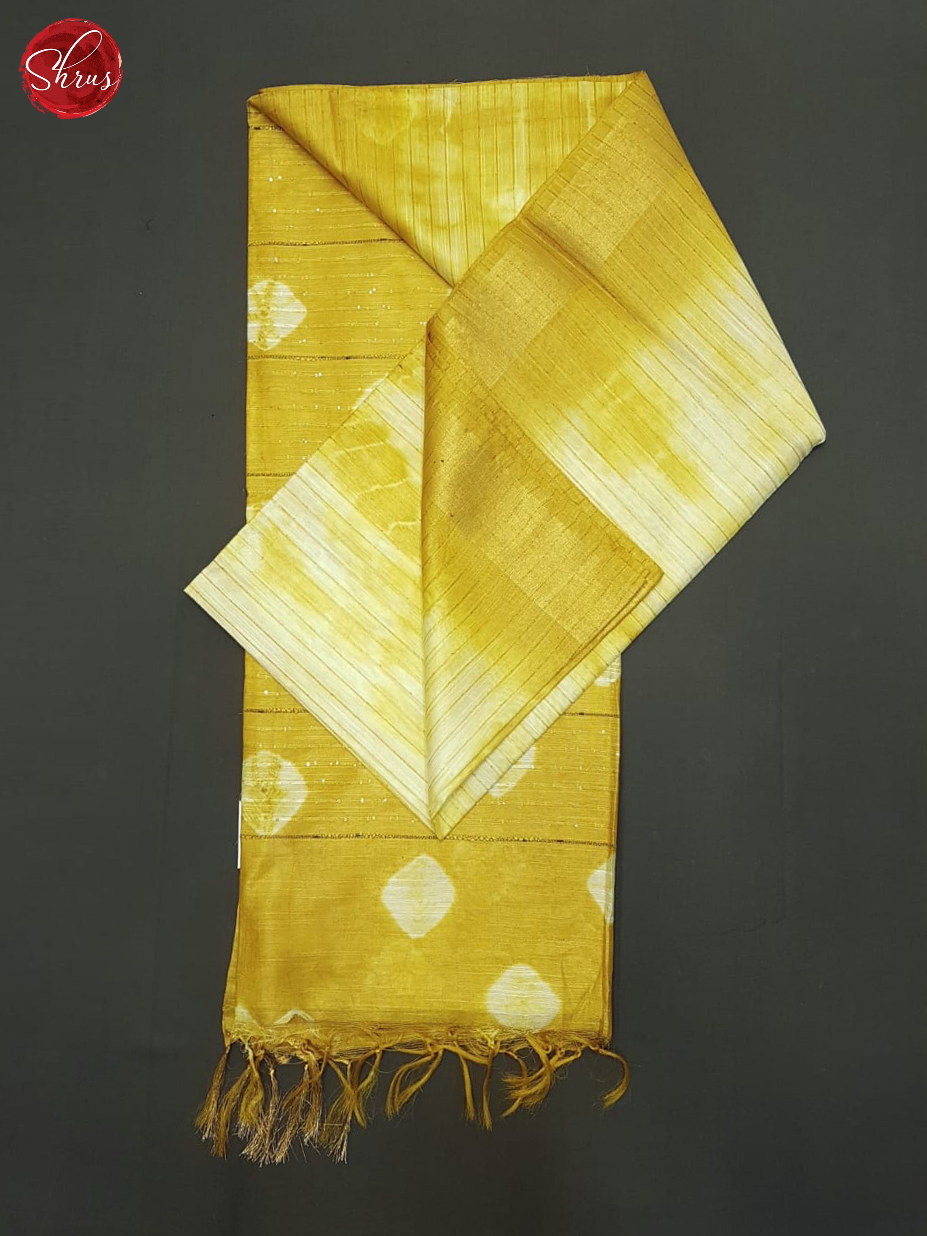 Cream And Mustard - Shibori Saree - Shop on ShrusEternity.com