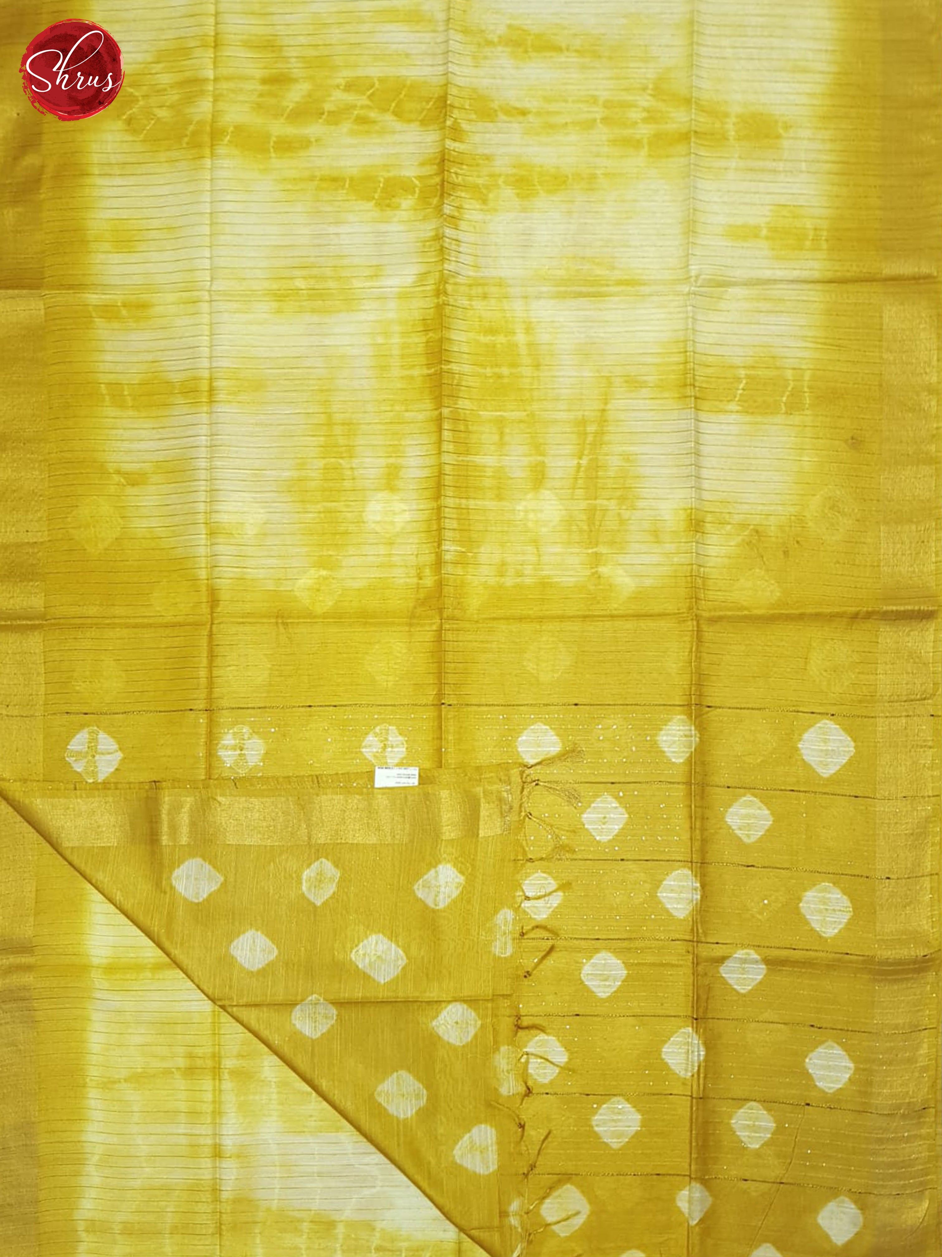 Cream And Mustard - Shibori Saree - Shop on ShrusEternity.com