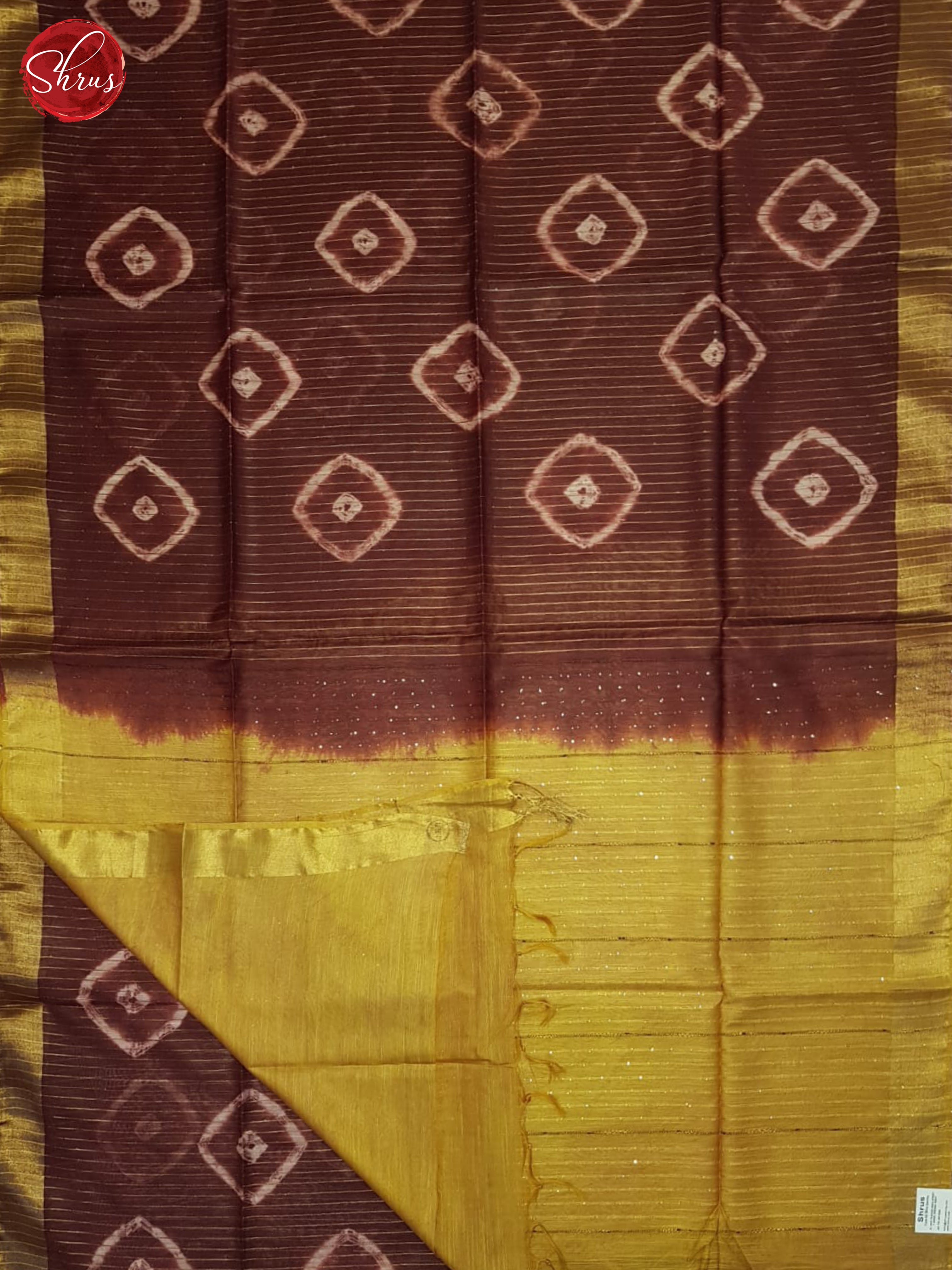 Arakku Maroon And Mustard- Shibori Saree - Shop on ShrusEternity.com
