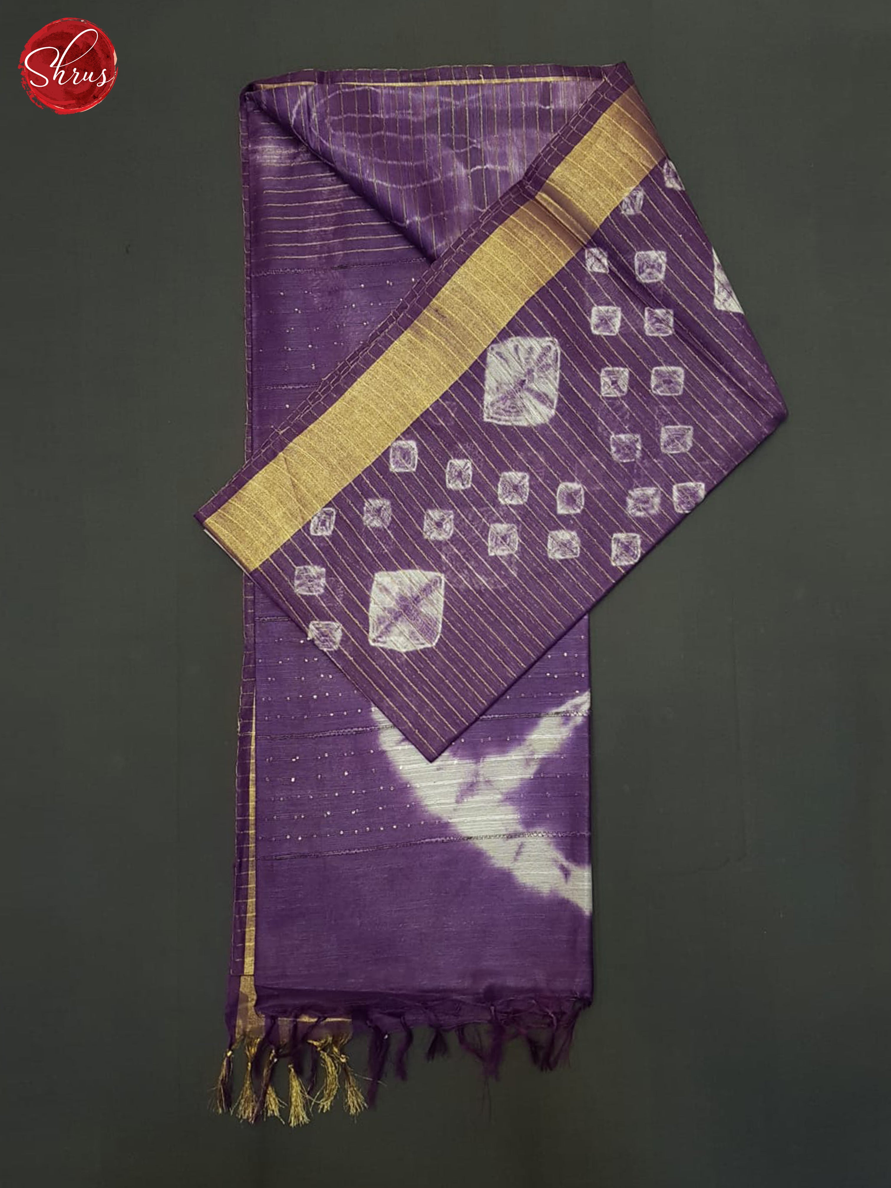 Purple & Cream - Shibori saree - Shop on ShrusEternity.com