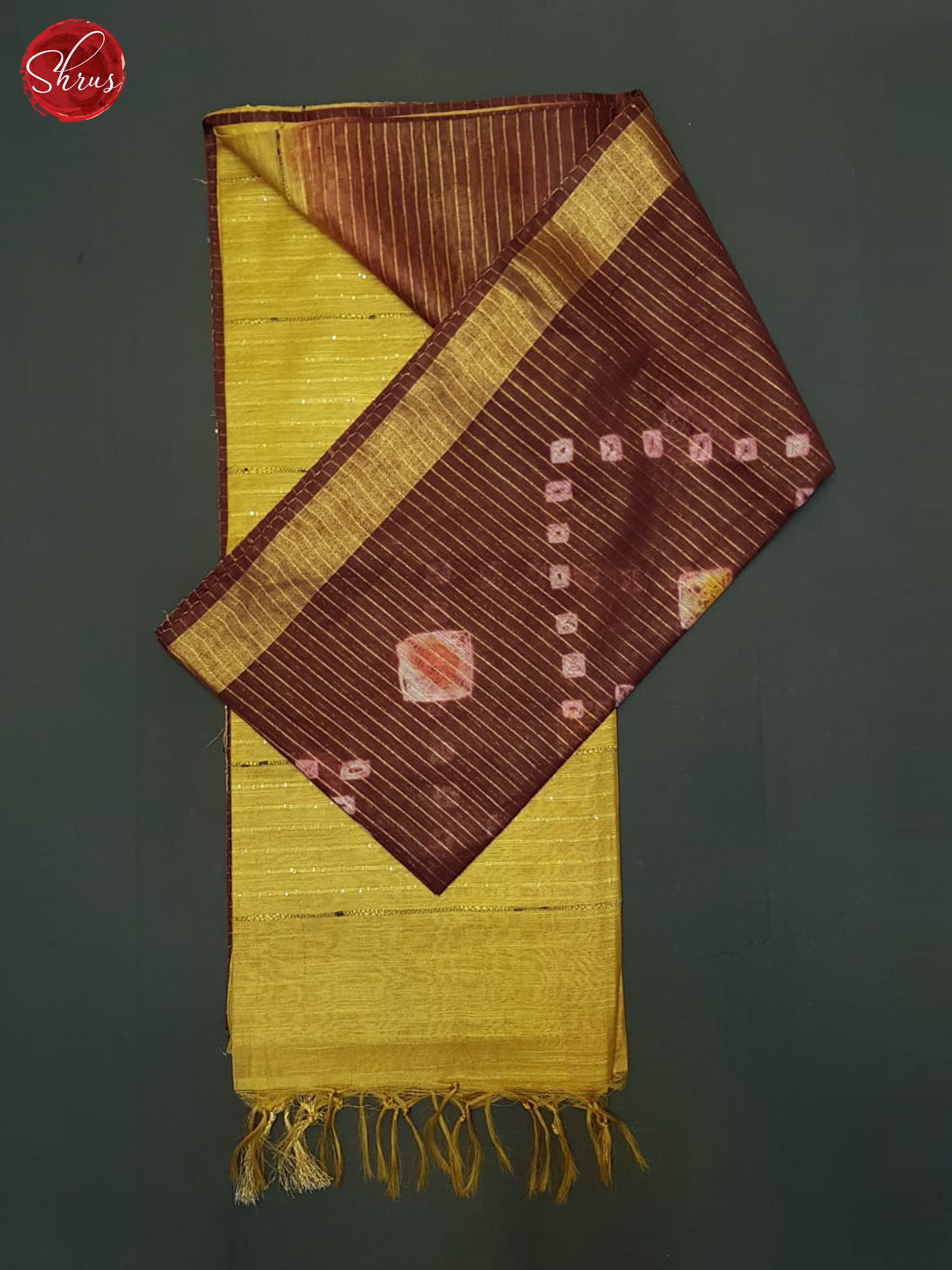 Arakku Marron And Mustard - Shibori saree - Shop on ShrusEternity.com