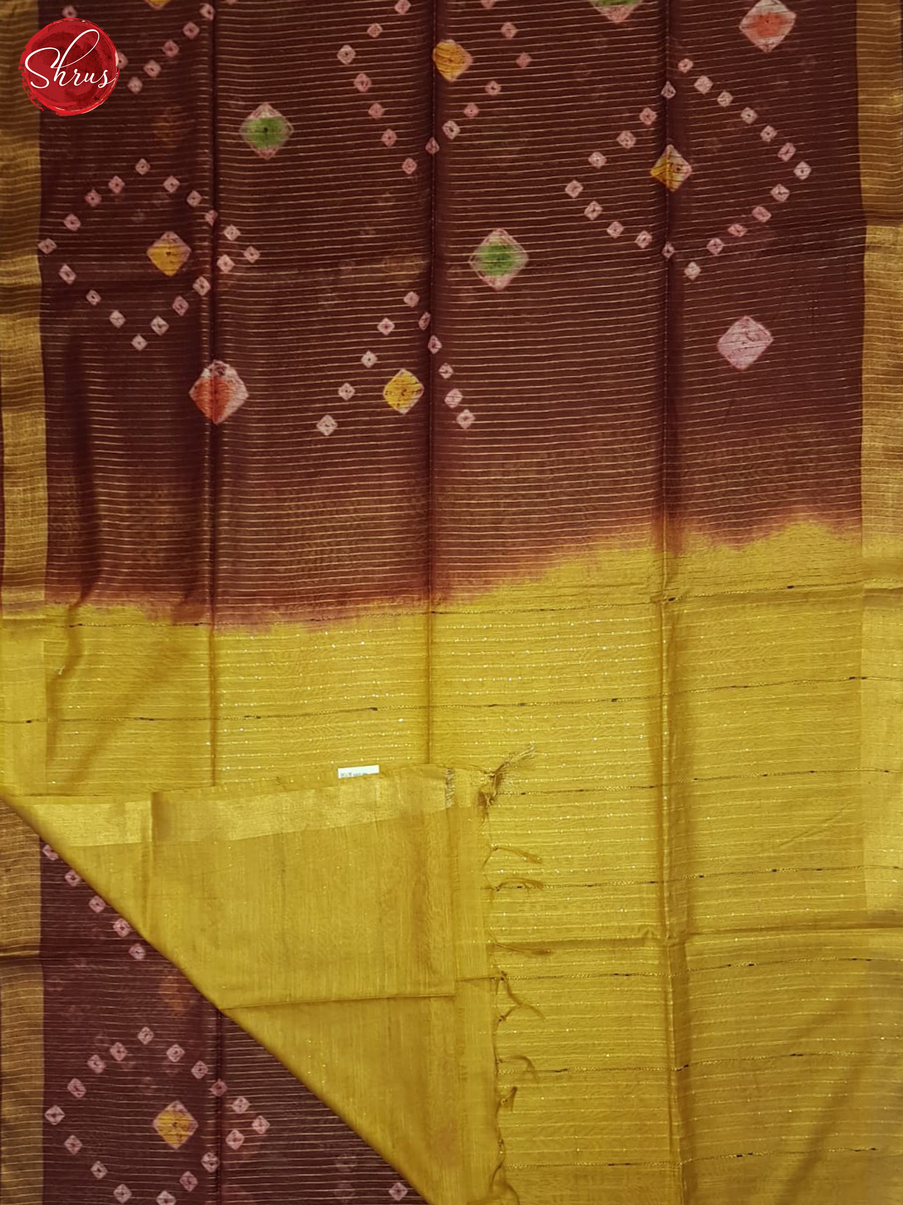 Arakku Marron And Mustard - Shibori saree - Shop on ShrusEternity.com