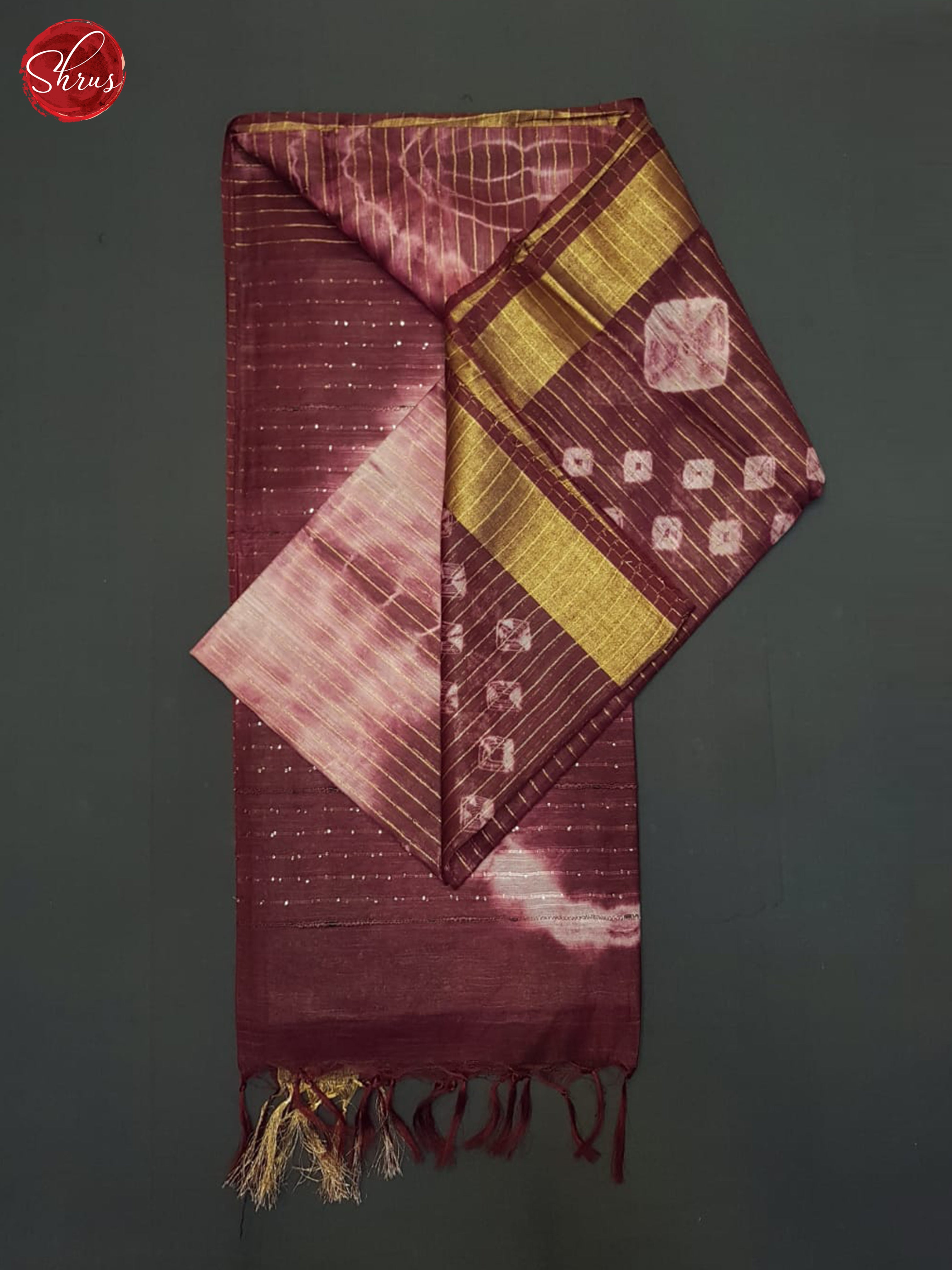 Wine & Cream - Shibori Saree - Shop on ShrusEternity.com