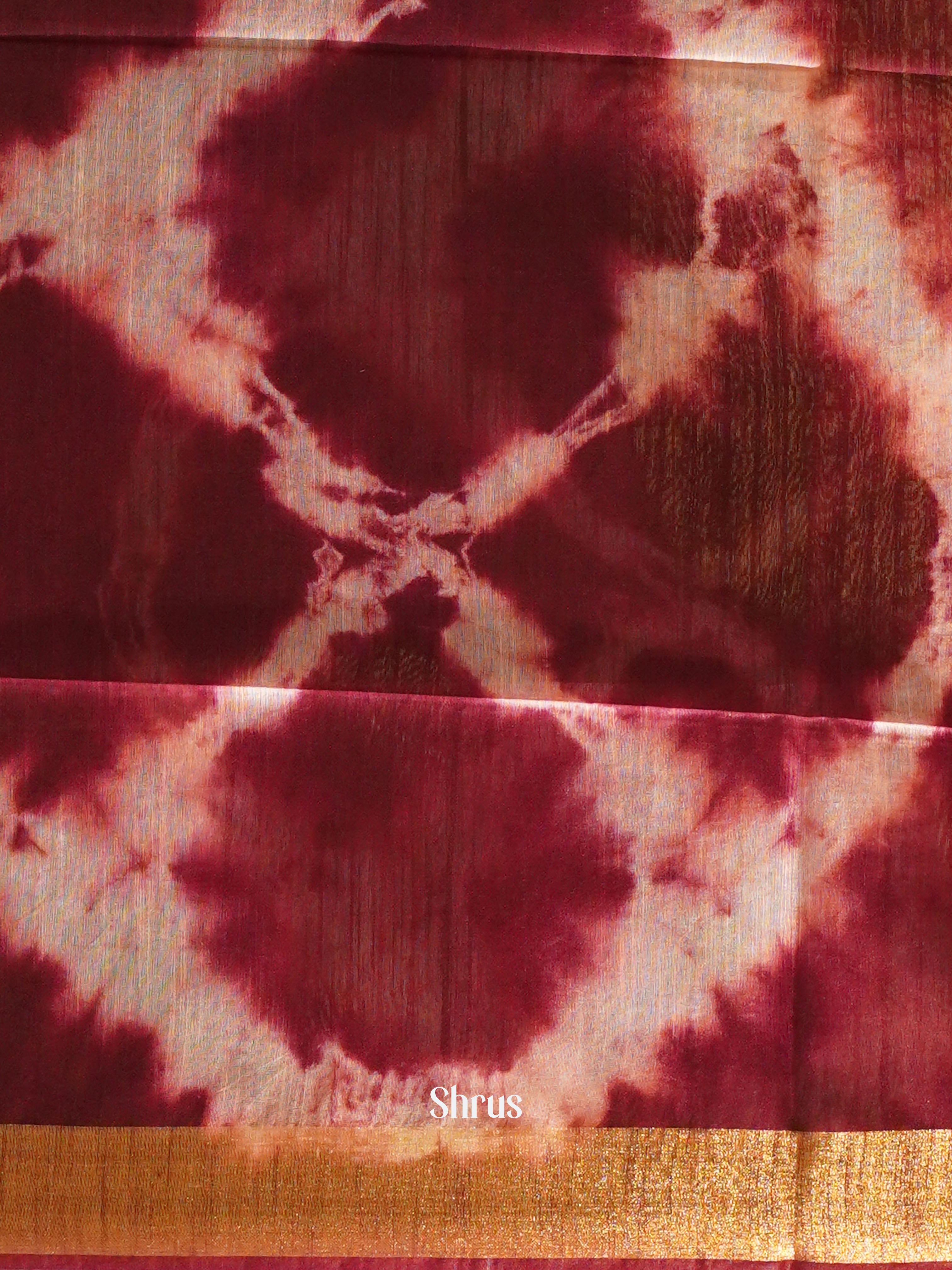 Wine & Cream - Shibori Saree - Shop on ShrusEternity.com