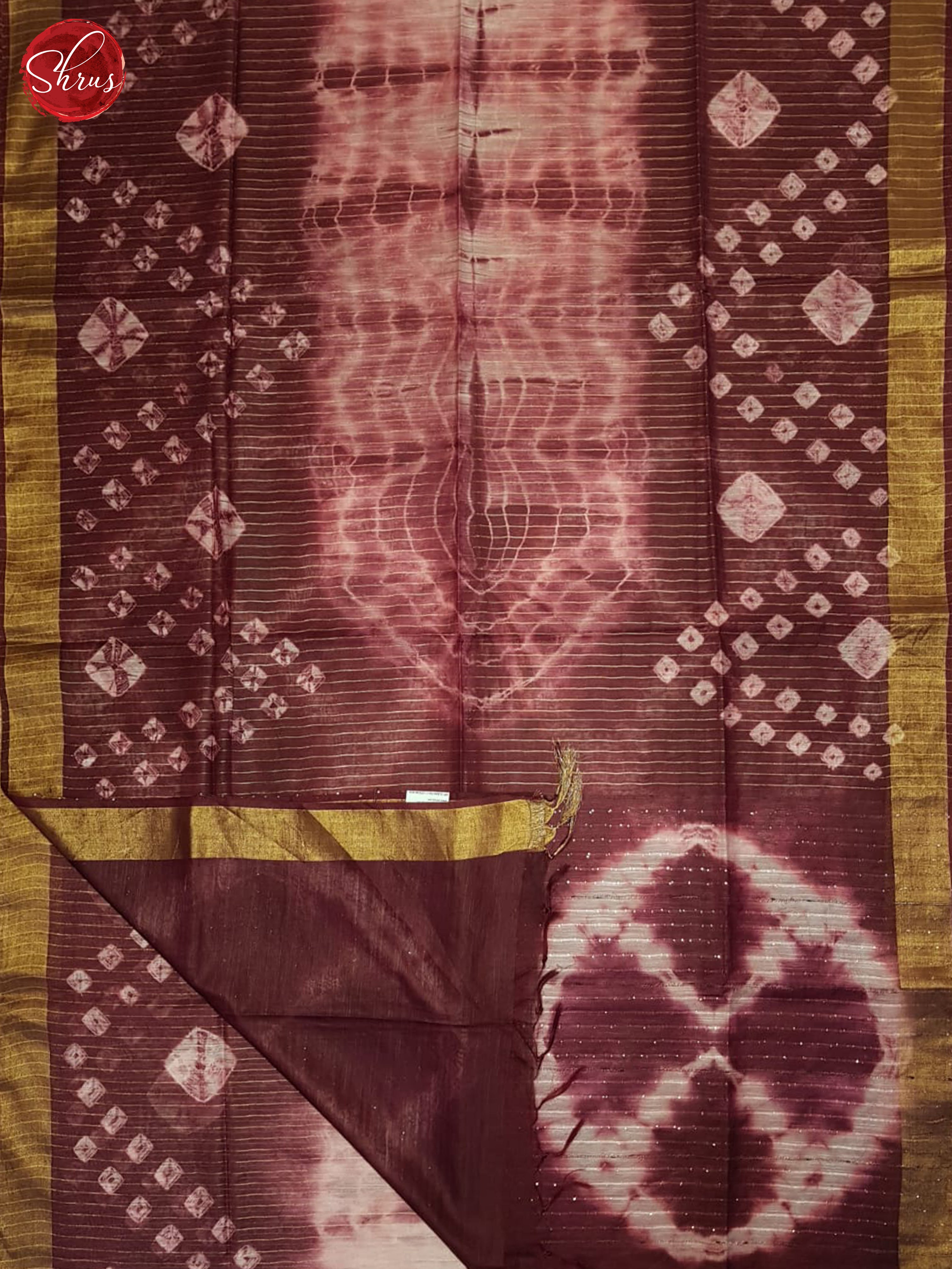 Wine & Cream - Shibori Saree - Shop on ShrusEternity.com