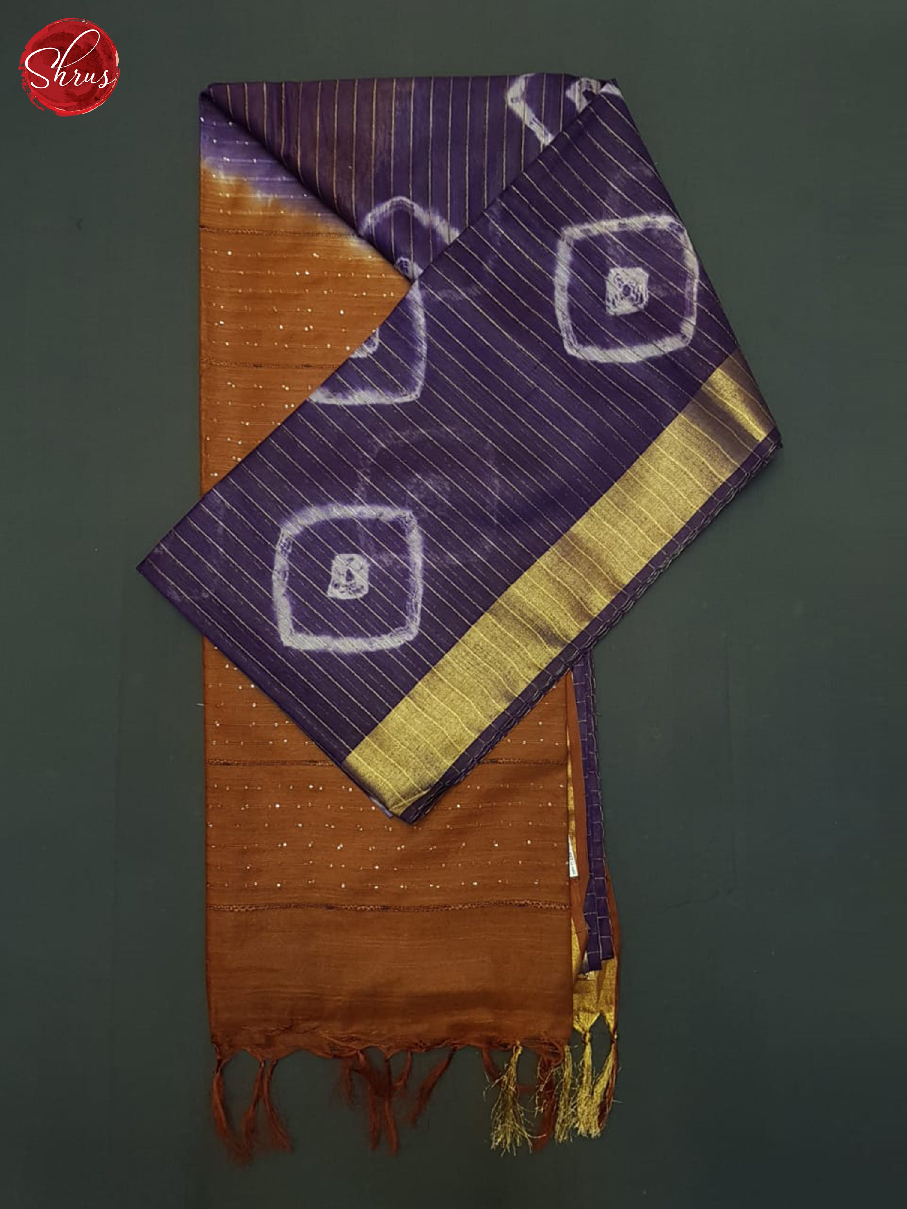 Purple And Brown- Shibori Saree - Shop on ShrusEternity.com