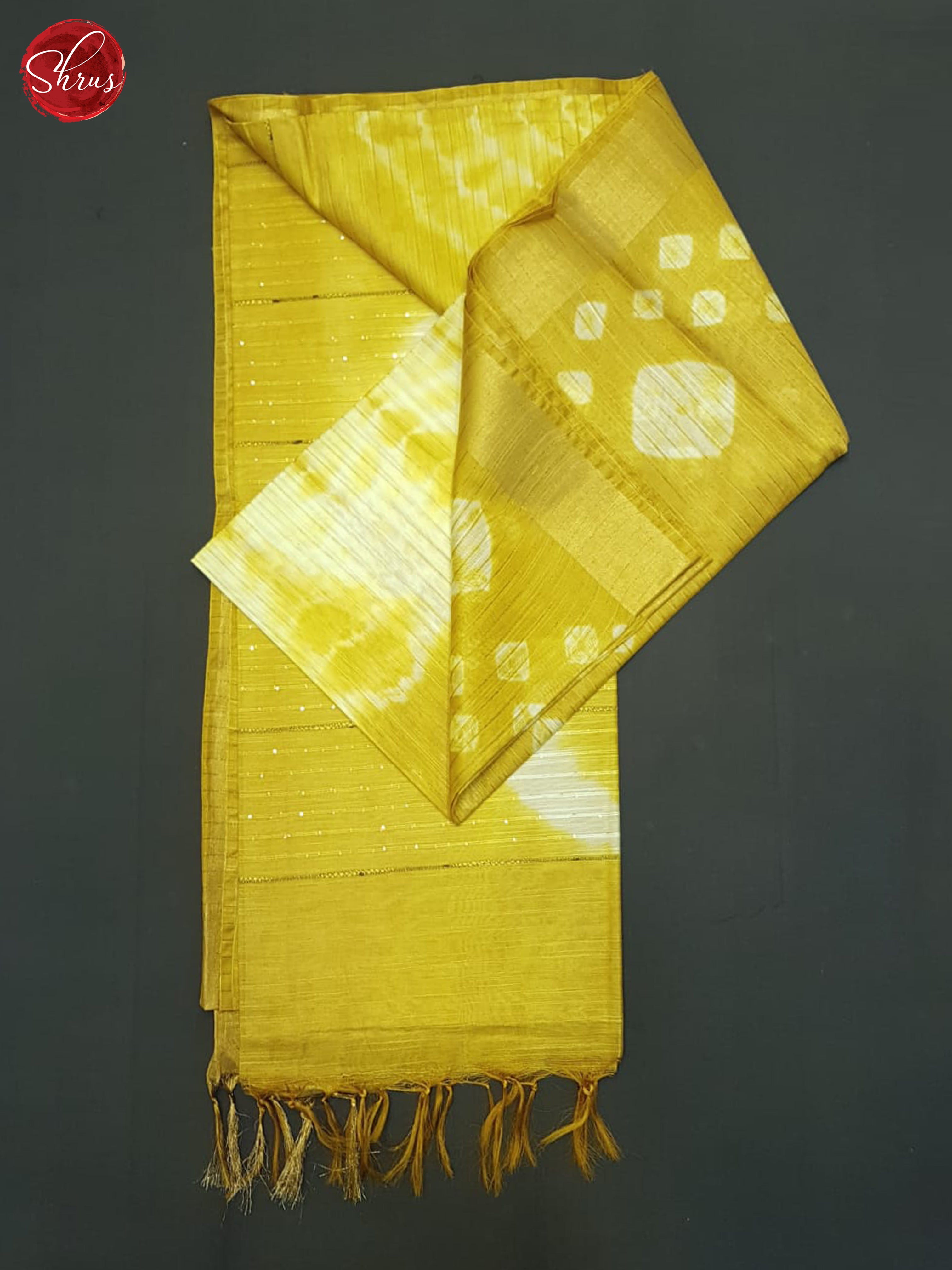 Mustard & Cream - Shibori Saree - Shop on ShrusEternity.com