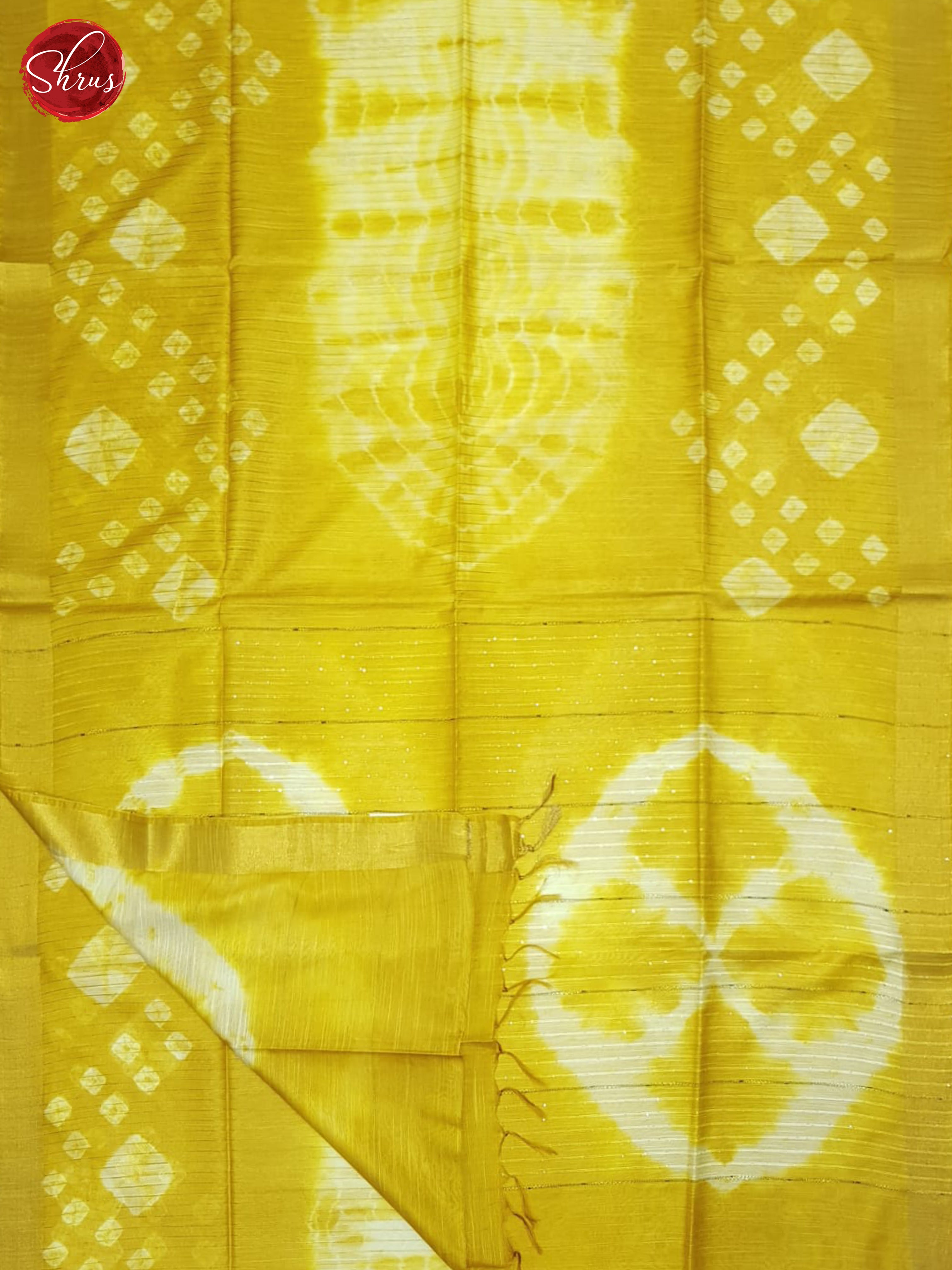 Mustard & Cream - Shibori Saree - Shop on ShrusEternity.com