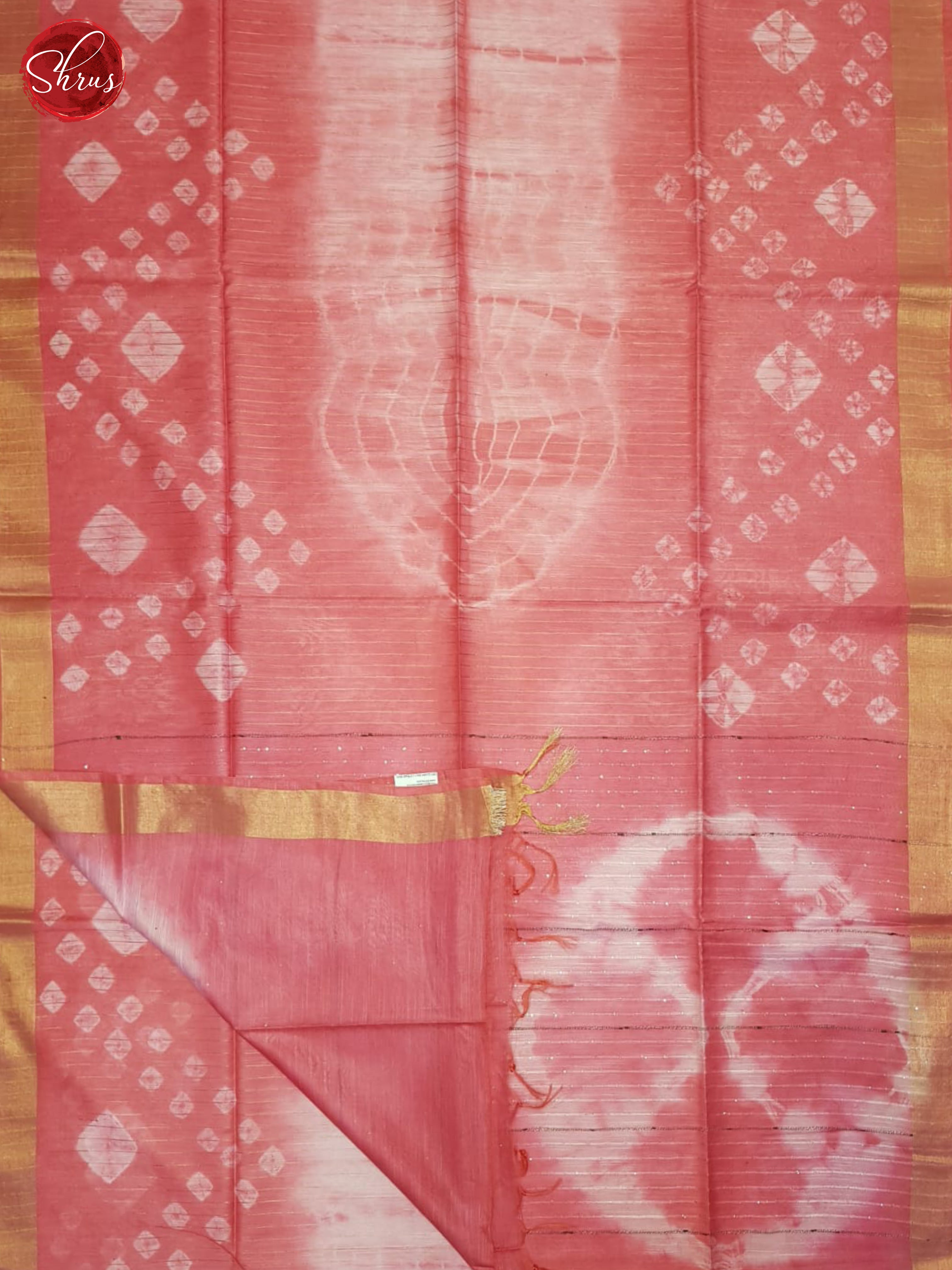 Pink & Cream - Shibori Saree - Shop on ShrusEternity.com