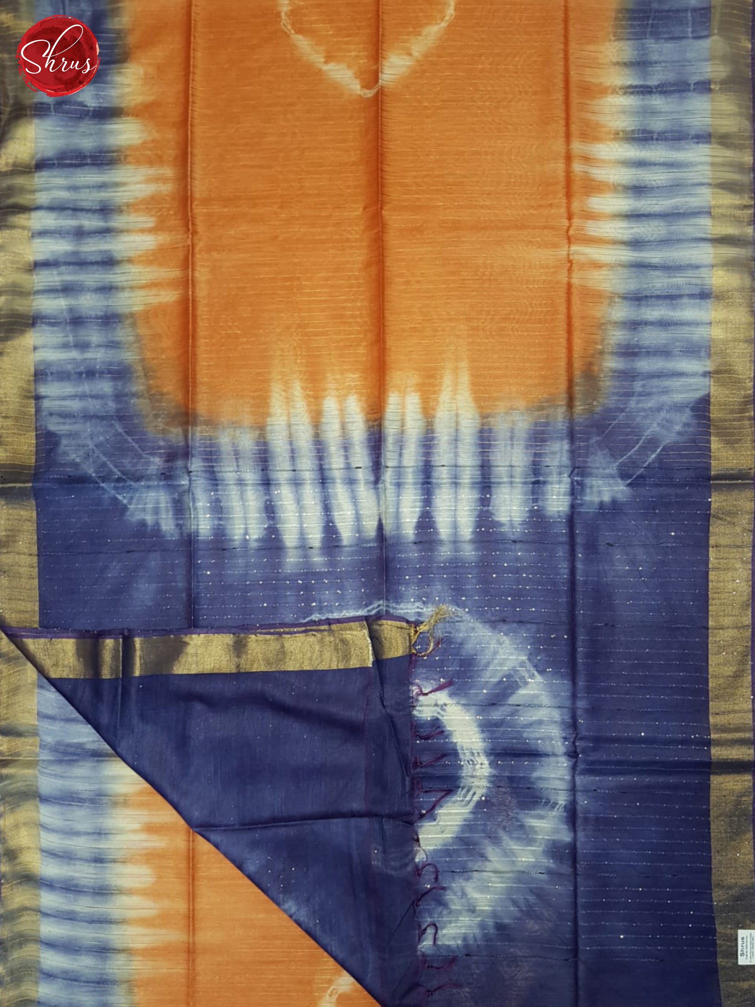 Orange And Purple - Shibori Saree - Shop on ShrusEternity.com