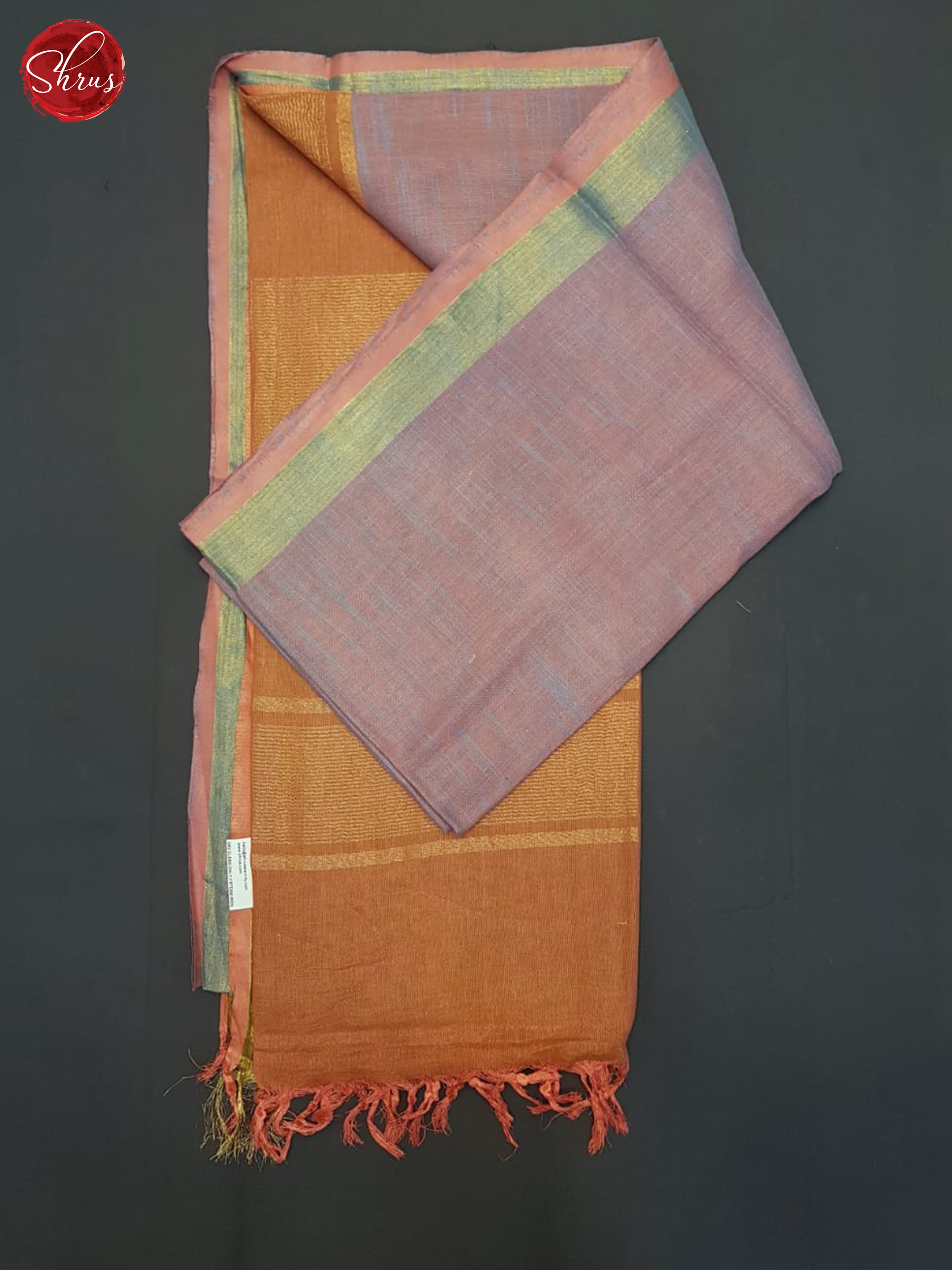 Double Shaded Wine Purple And Brick - Linen Cotton Saree - Shop on ShrusEternity.com