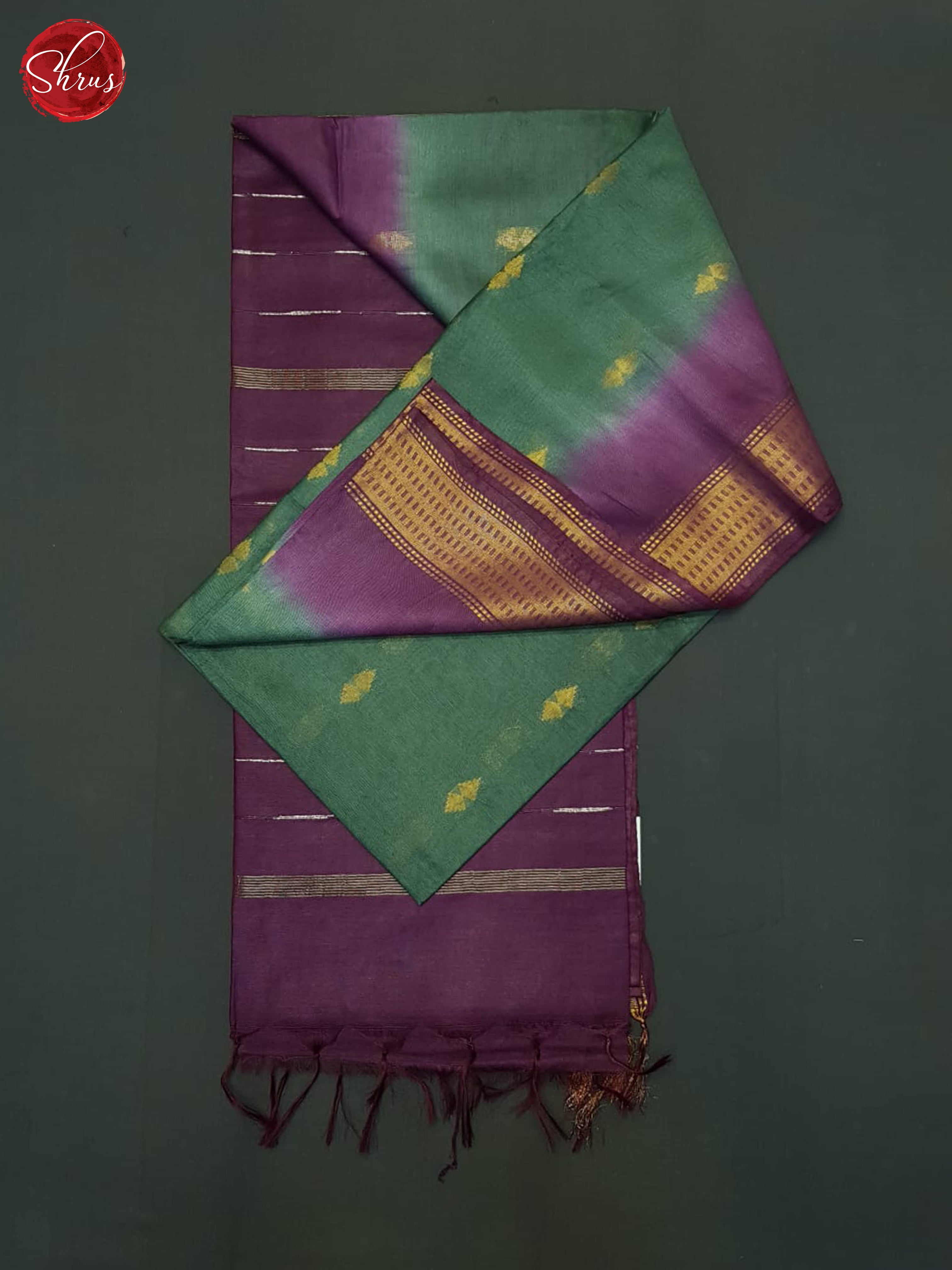 Green And Wine-Semi Tussar Saree - Shop on ShrusEternity.com