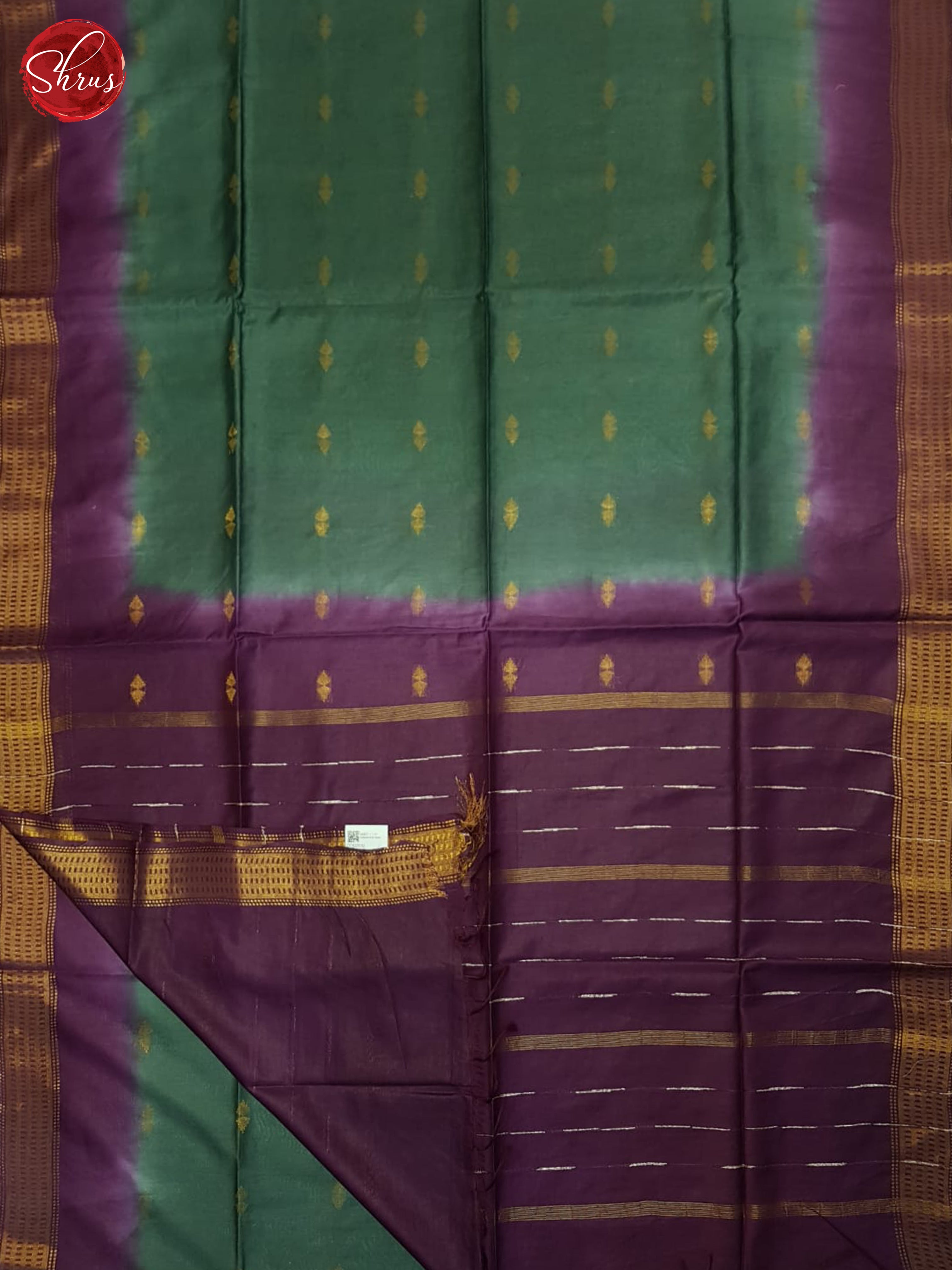 Green And Wine-Semi Tussar Saree - Shop on ShrusEternity.com