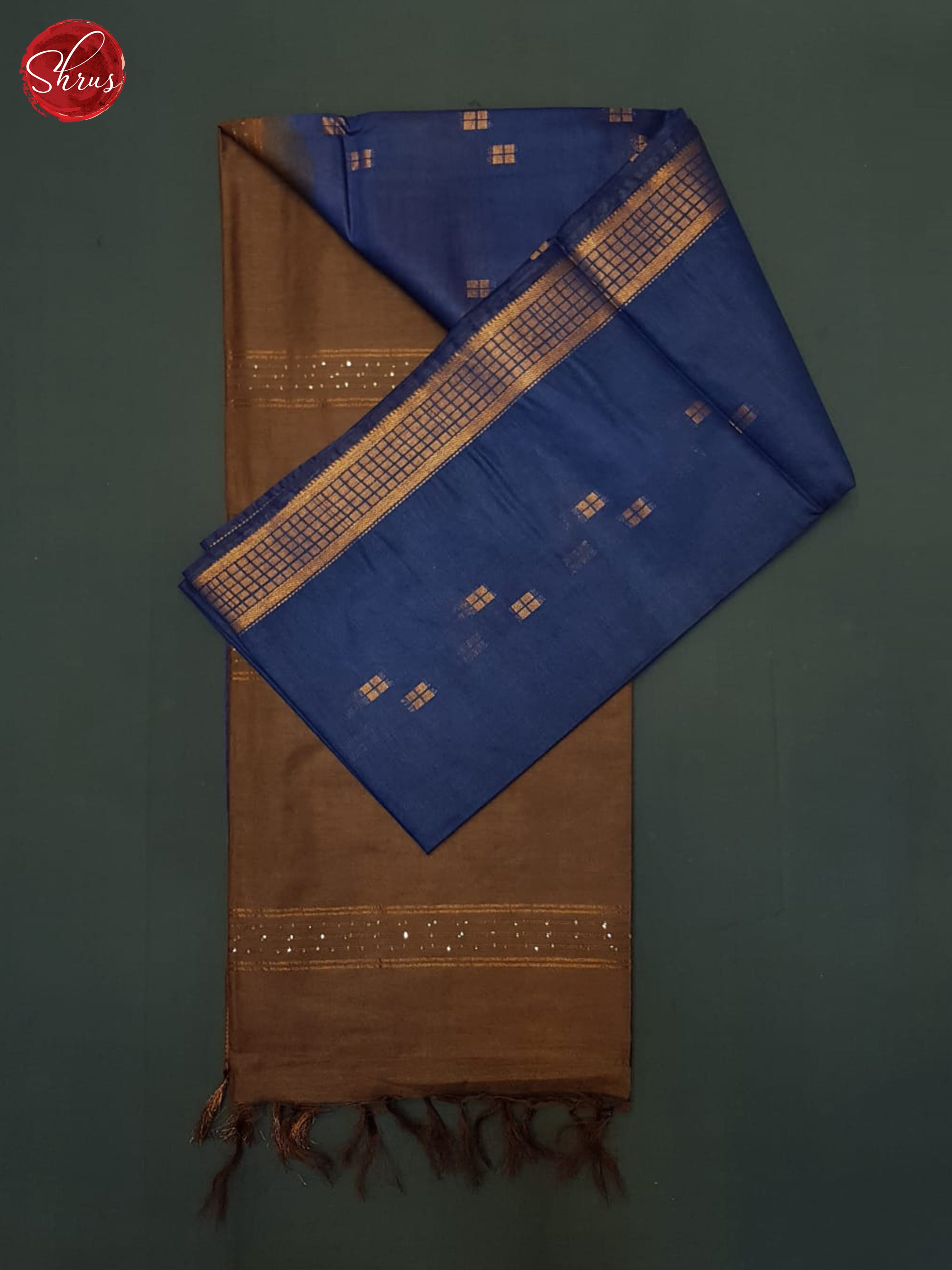 Blue And Brown-Semi Tussar Saree - Shop on ShrusEternity.com