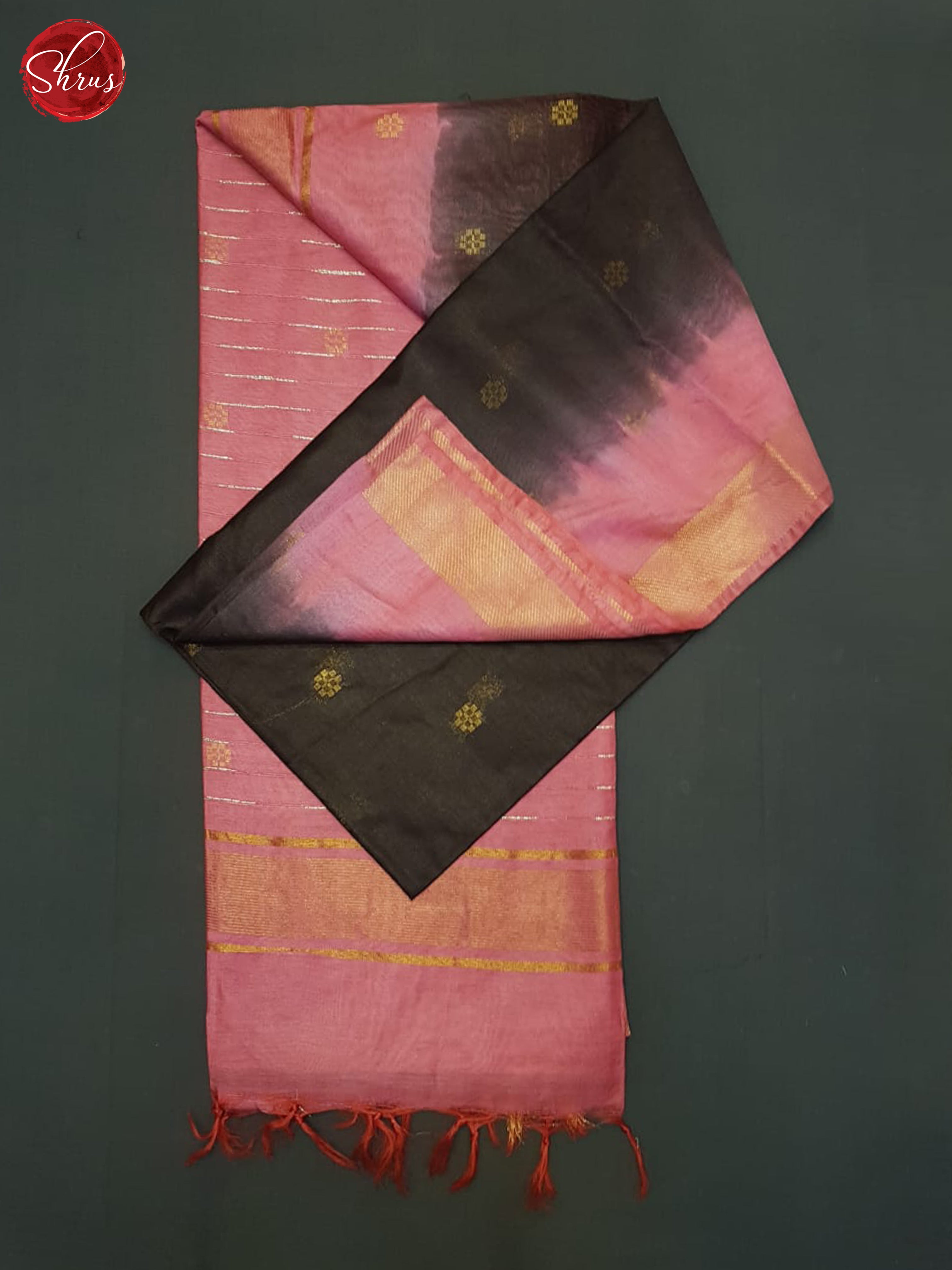 Black & Pink- Semi Tussar Saree - Shop on ShrusEternity.com